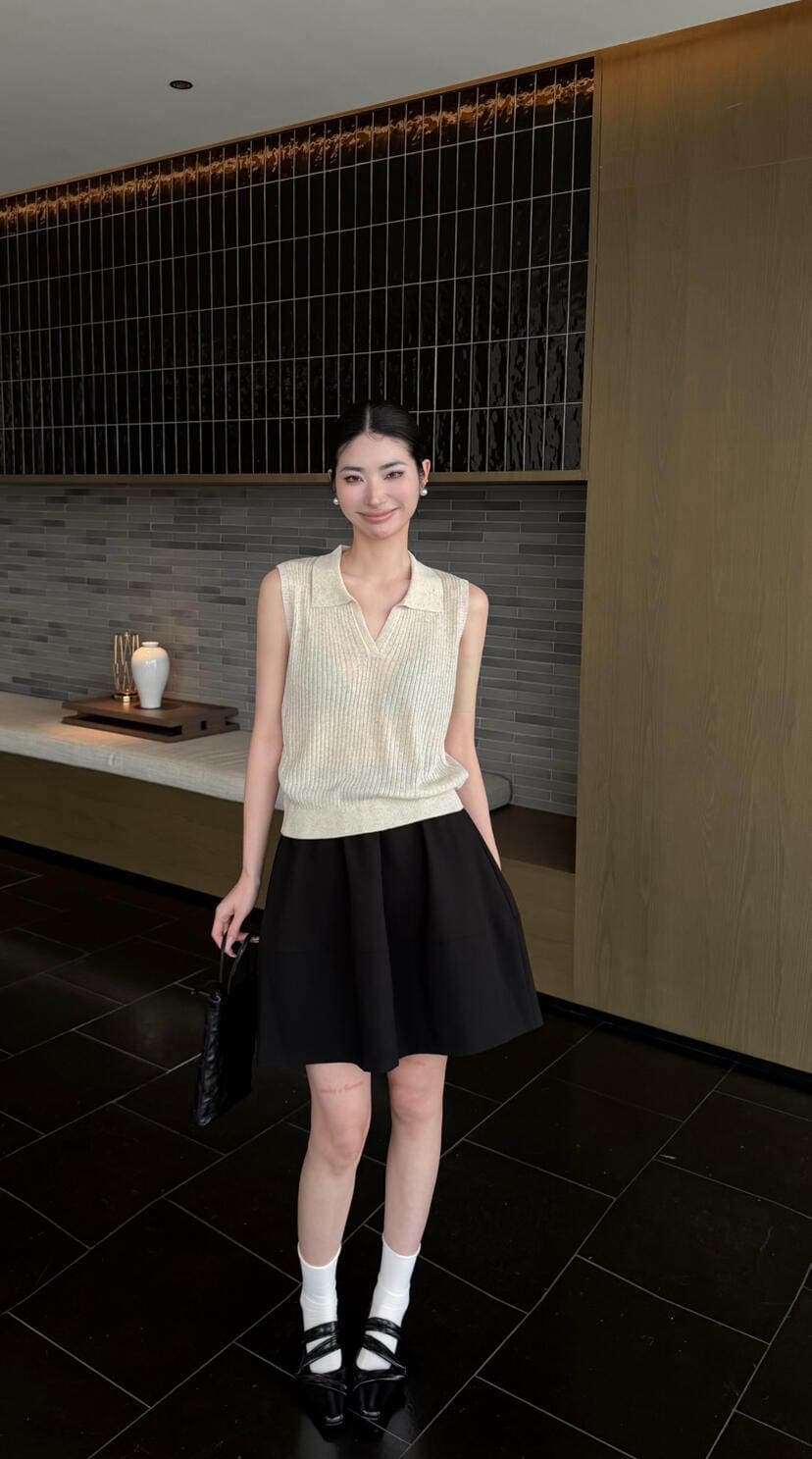 2026 여름 새로운 POLO 칼라 민소매 미니멀리즘 슬림해 보이는 조끼 여성 한 부서 몸매 가꾸기 슬림해 보이는 캐주얼 맨위 상세 이미지 9