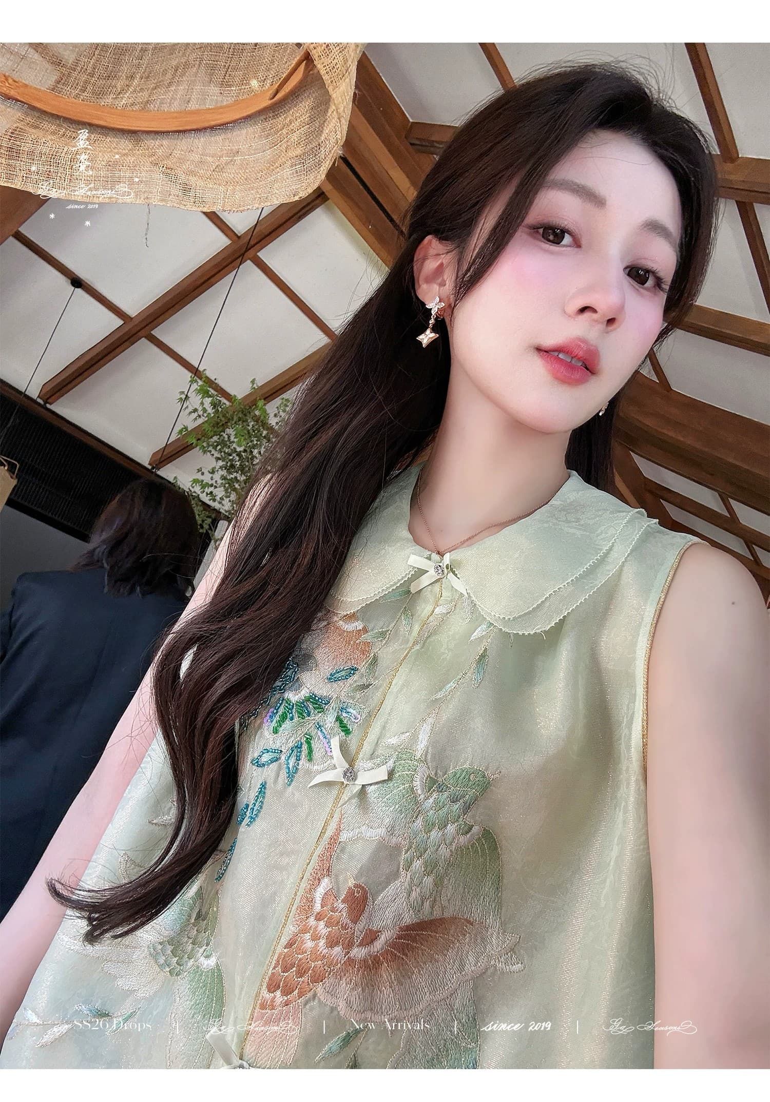 잉여금 도자기 실크 쿠이 깃털 무거운 작업 뽕나무 누에 실크 새로운 중식 베스트 여성 코트 여름 얇은 스타일 자수 국풍 맨위 상세 이미지 10