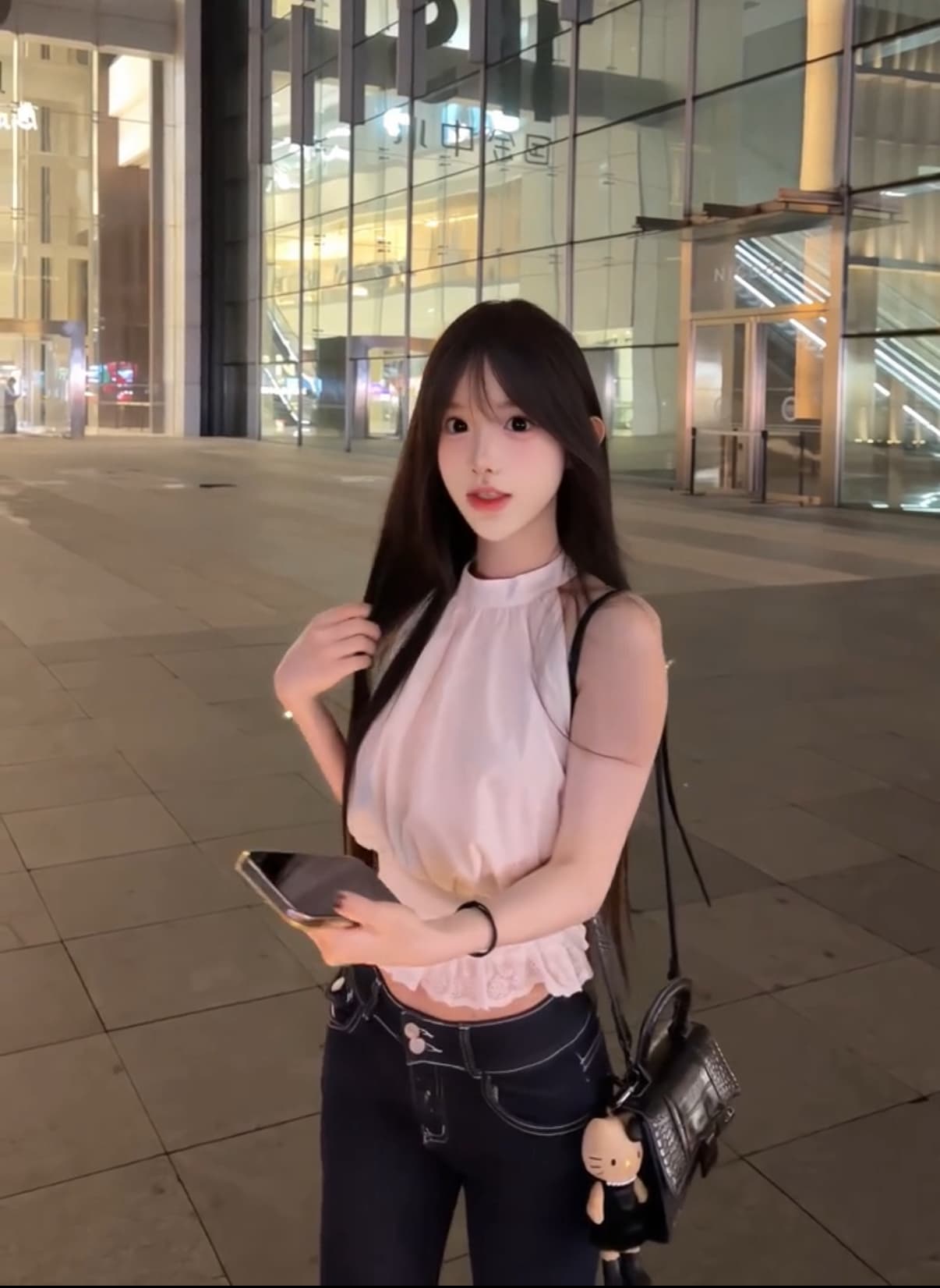 한 부서 민소매 여름 순수한 욕망 프릴 화이트 행침 목 짧은 맨위 상세 이미지 1