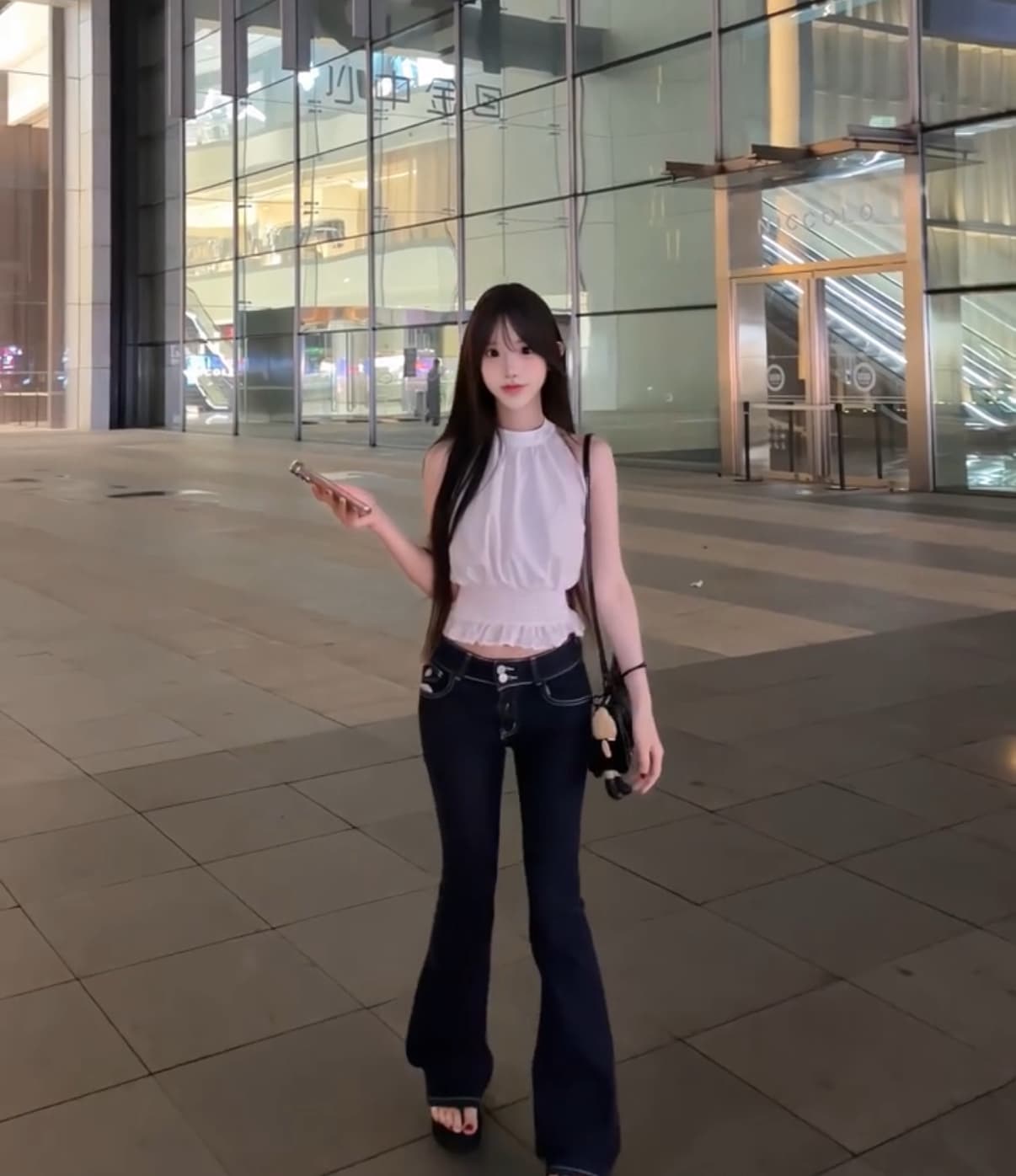 한 부서 민소매 여름 순수한 욕망 프릴 화이트 행침 목 짧은 맨위 상세 이미지 2