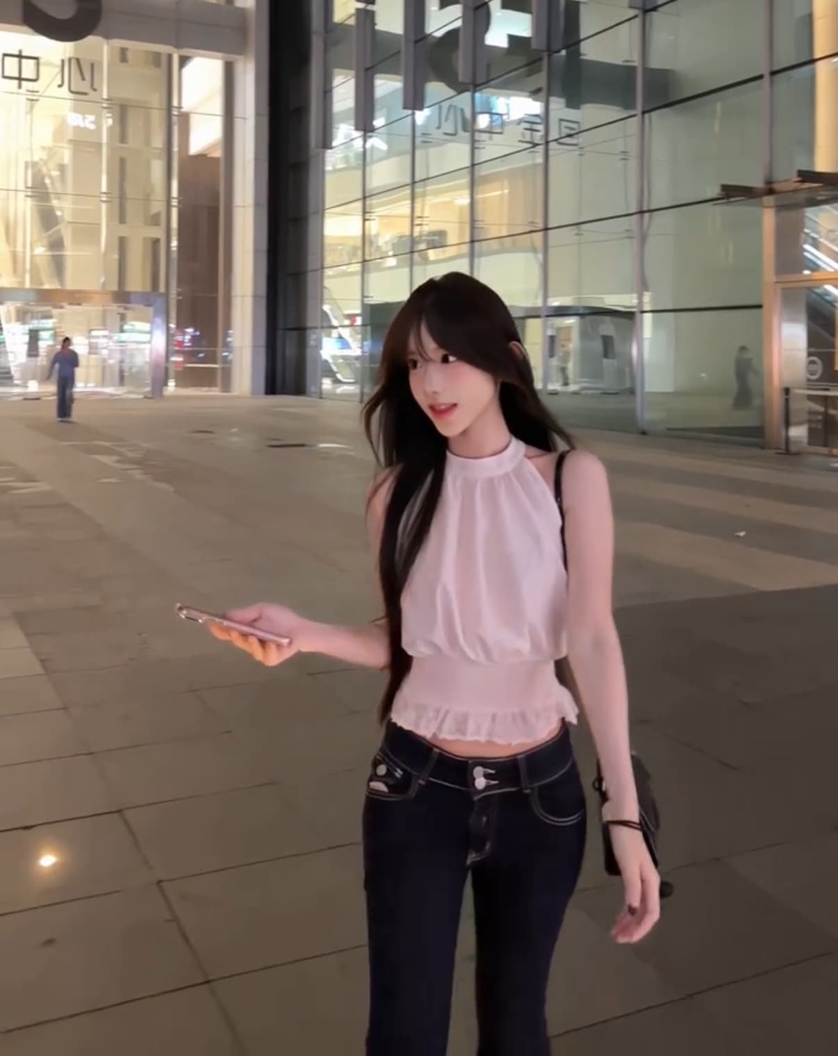한 부서 민소매 여름 순수한 욕망 프릴 화이트 행침 목 짧은 맨위 상세 이미지 3
