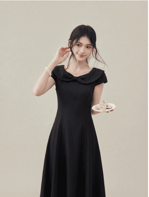 Ouyang 안녕하세요. 제니 공주 2.0 베이비 칼라 나비 매듭 여성 드레스 여름 민소매 허리 수축 공주 드레스 상세 이미지 8