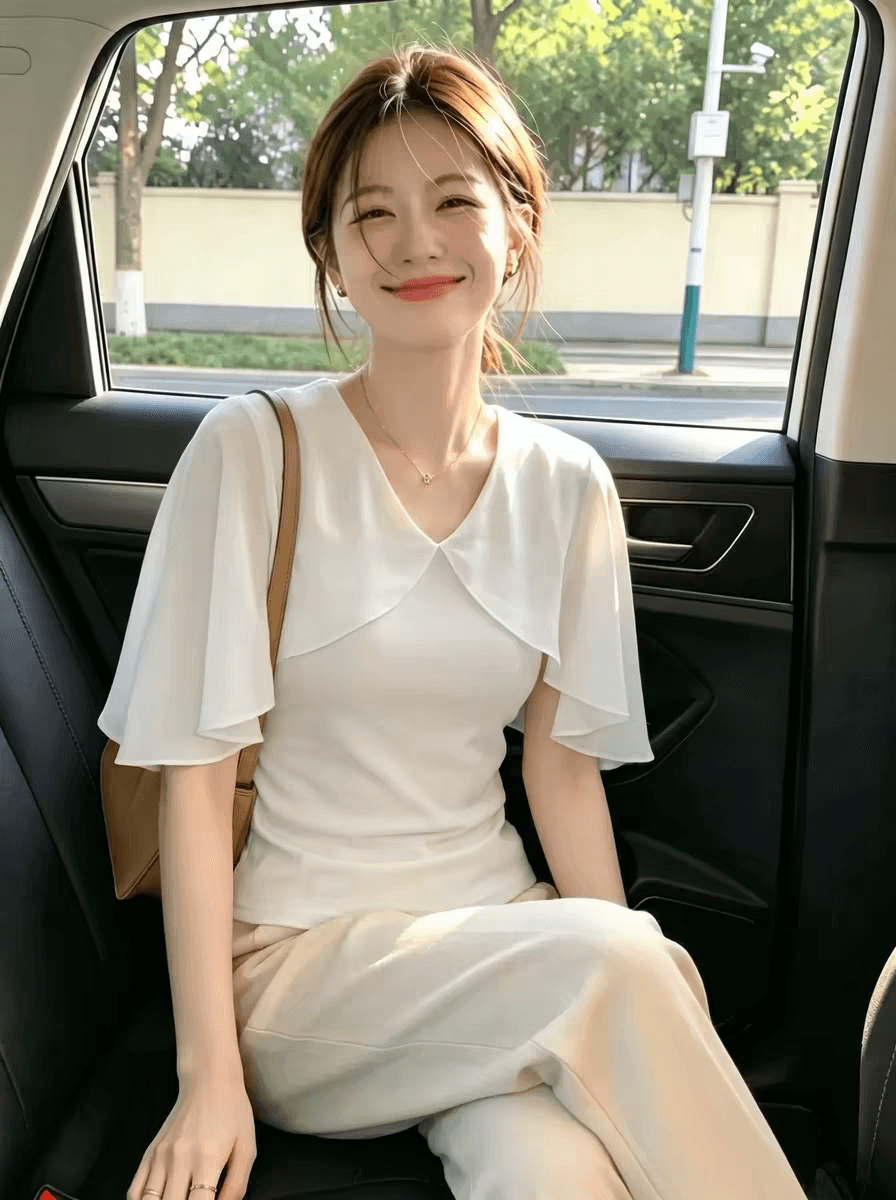 쉬폰 프릴 망토 숄 소매 티셔츠 여성 2026 여름 새로운 디자인 센스 V넥 Chic 프랑스식 맨위 상세 이미지 1