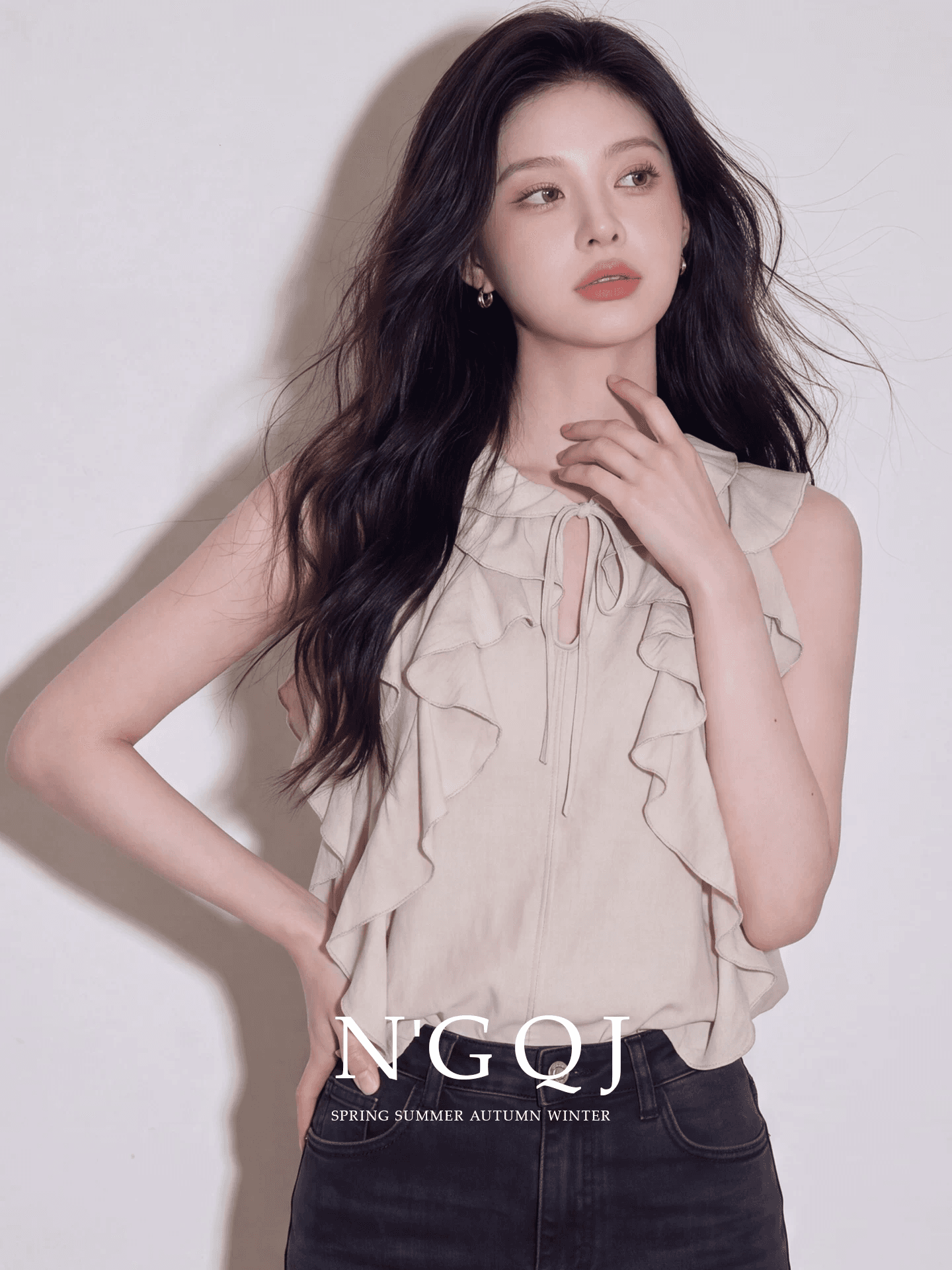 고유 한 아름다운 초여름 프릴 레이스업 민소매 맨위 여성 의류 2026 새로운 외국 가스 고유 한 슈퍼 잘 생긴 작은 셔츠 이미지 4