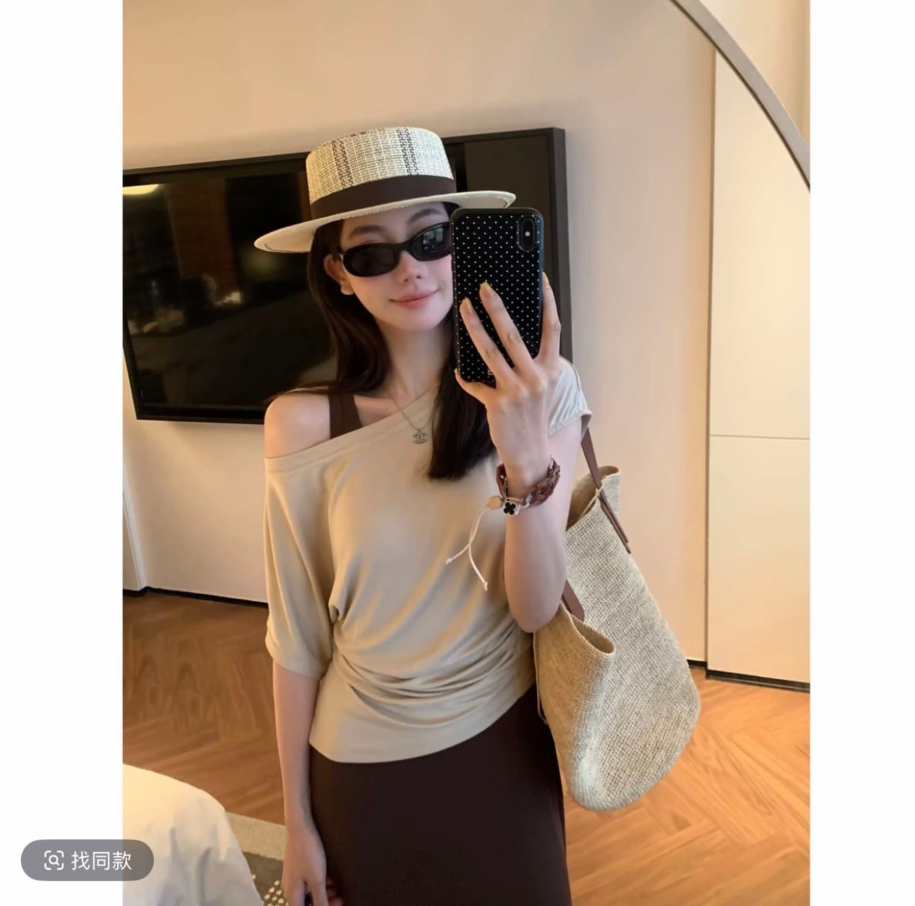 muzm 여름 작은 대중 디자인 센스 새로운 품격 캐주얼 주름 슬림해 보이는 루즈핏 드레스 불규칙 세트