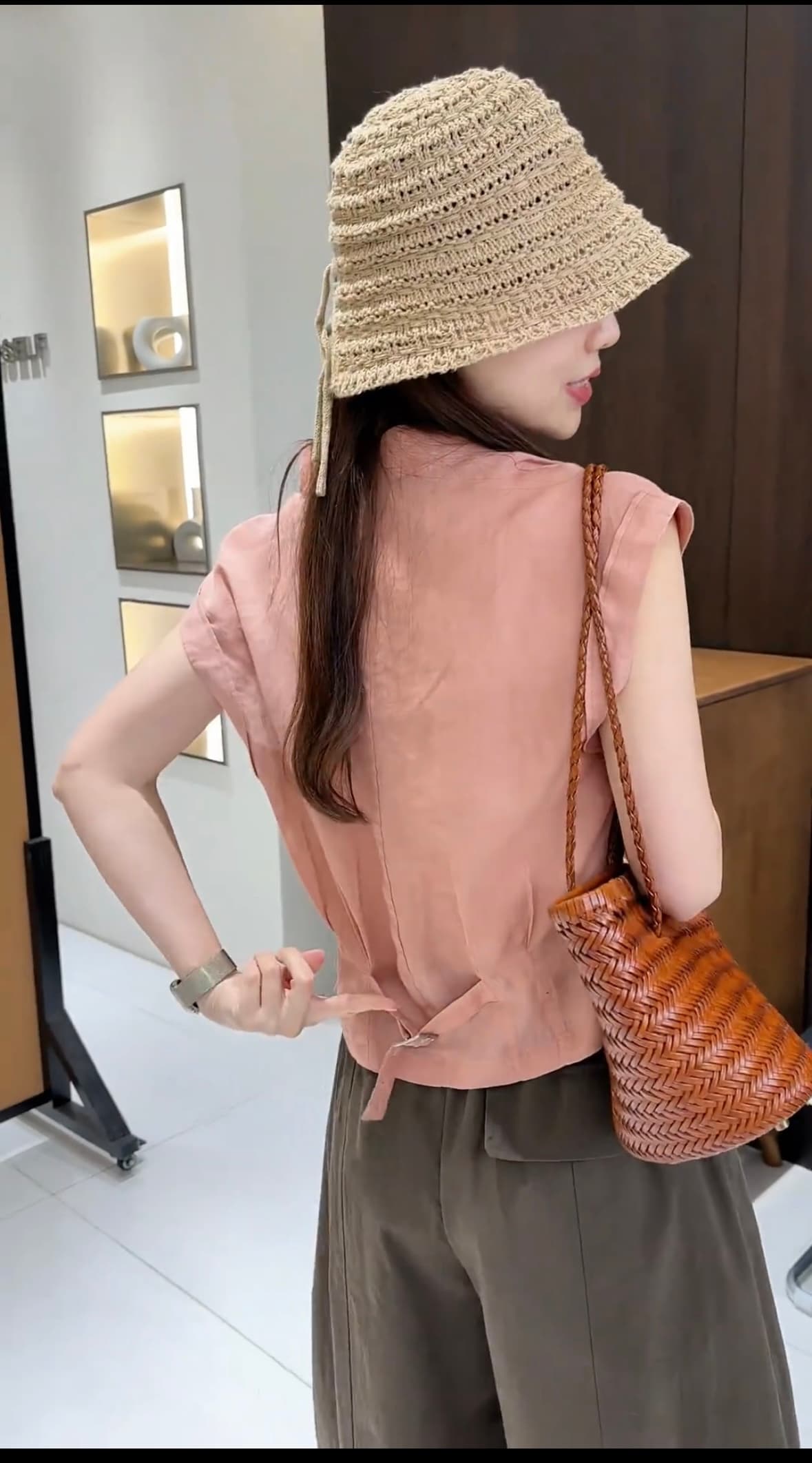 골드 샤 징 직접 만든 여성 의류 라미 셔츠 dyw11150 여름 V넥 캐주얼 셔츠 작은 열림 셔츠 상세 이미지 7