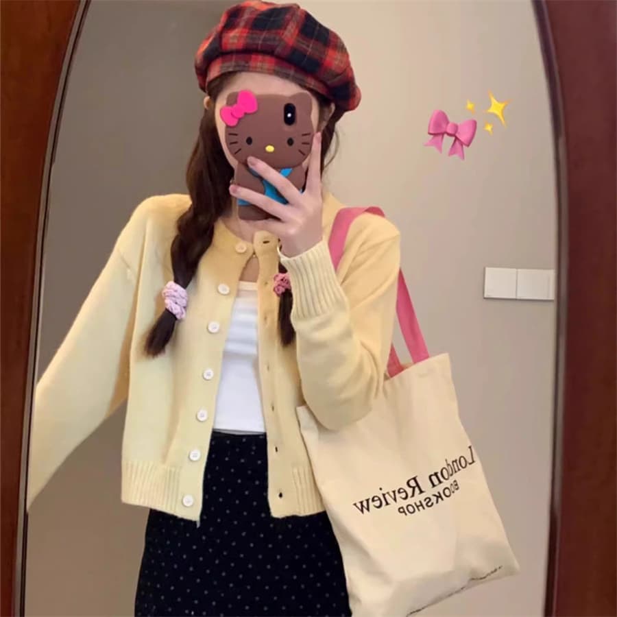 이른 가을 한 부서 착용 가져 가라. 부드러운 찹쌀 부드러운 바람 맨위 니트 스웨터 쇼트 스타일 외부 가져 가라. 느긋한 스웨터 오픈 가디건 여성 코트 상세 이미지 4