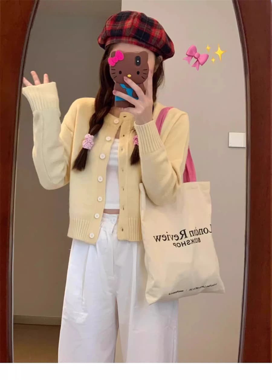 이른 가을 한 부서 착용 가져 가라. 부드러운 찹쌀 부드러운 바람 맨위 니트 스웨터 쇼트 스타일 외부 가져 가라. 느긋한 스웨터 오픈 가디건 여성 코트 상세 이미지 10