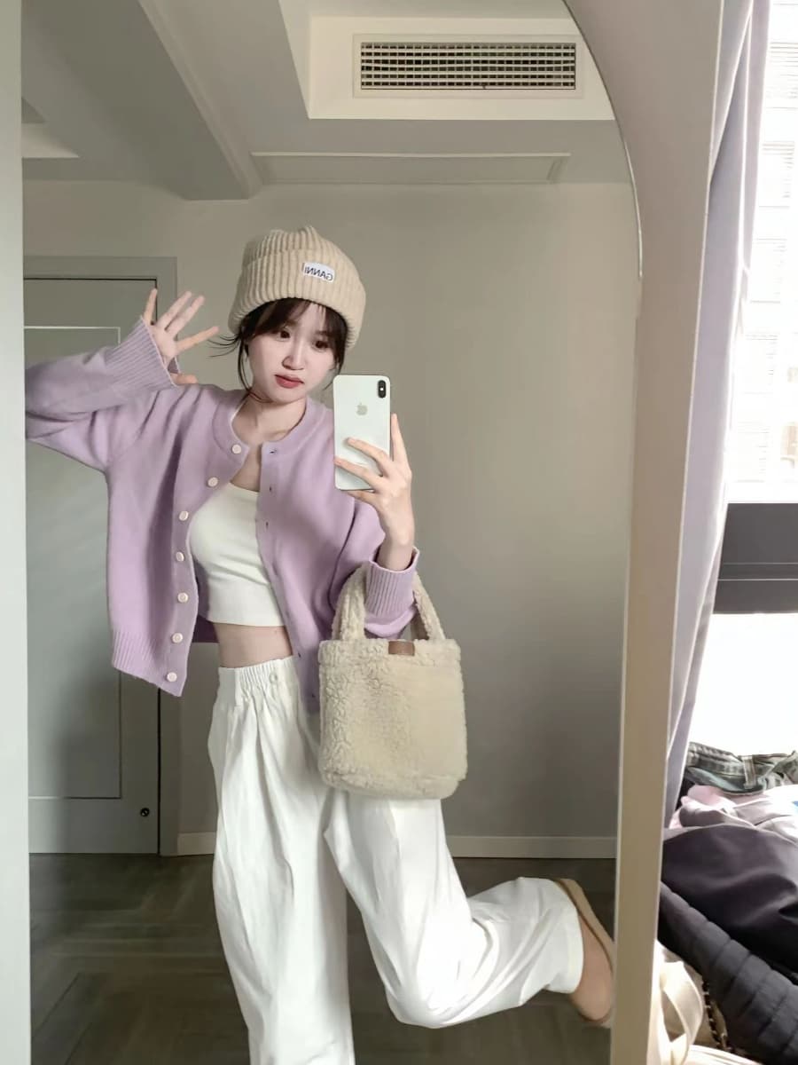 이른 가을 한 부서 착용 가져 가라. 부드러운 찹쌀 부드러운 바람 맨위 니트 스웨터 쇼트 스타일 외부 가져 가라. 느긋한 스웨터 오픈 가디건 여성 코트 상세 이미지 12