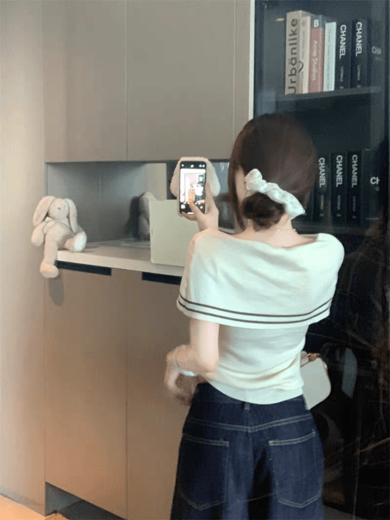 해군 스타일 오프숄더 레이스업 민소매 니트 맨위 여성 여름 한 부서 디자인 센스 몸매 가꾸기 작은 대중 맨위 상세 이미지 9