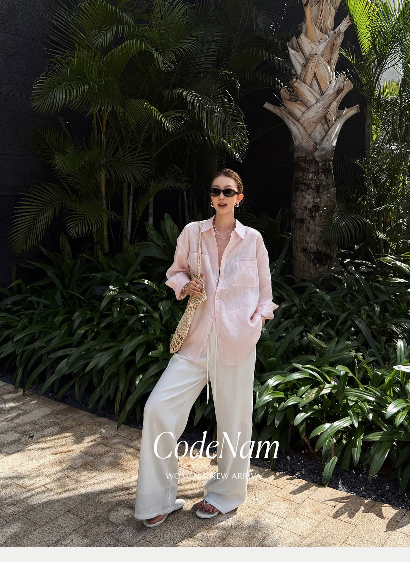 codenam 아마 긴팔 핑크색 긴팔 셔츠 여성 셔츠 재킷 루즈핏 캐주얼 면 린넨 자외선 차단 셔츠 상세 이미지 8