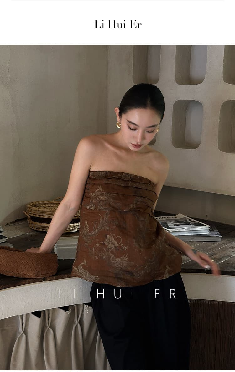 lihuier 리 후이 어린이 朱颜 중식 국풍 튜브탑 어깨끈 없음 조끼 여성 작은 대중 아니요 명중 섹션 맨위 상세 이미지 3