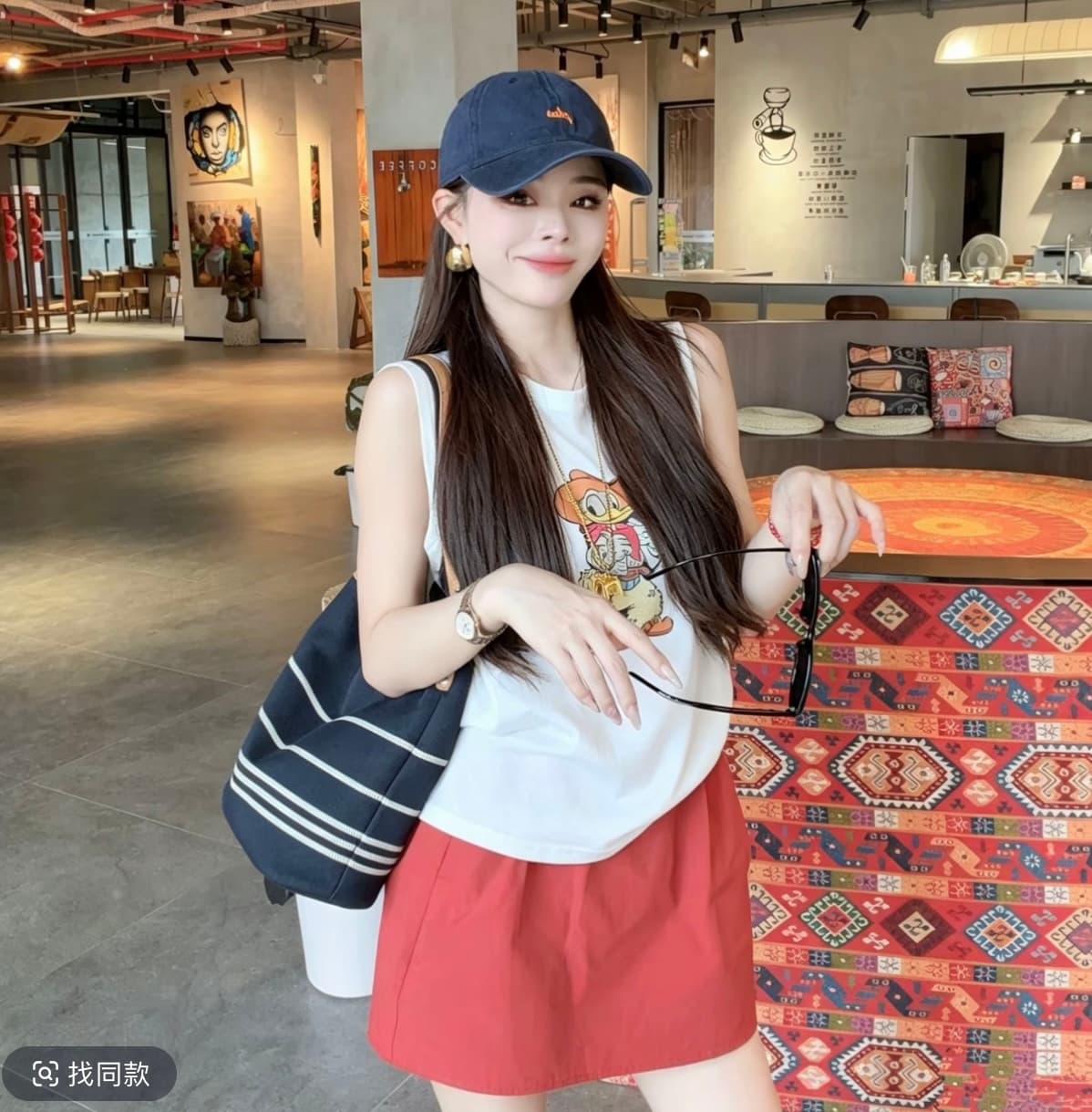 한 부서 슈퍼 잘 생긴 느슨함 센스 착용 가져 가라. 에이즈 환자 여성 세트 여름 조끼 맨위 캐주얼 미니 스커트 투피스 슈트 상세 이미지 3