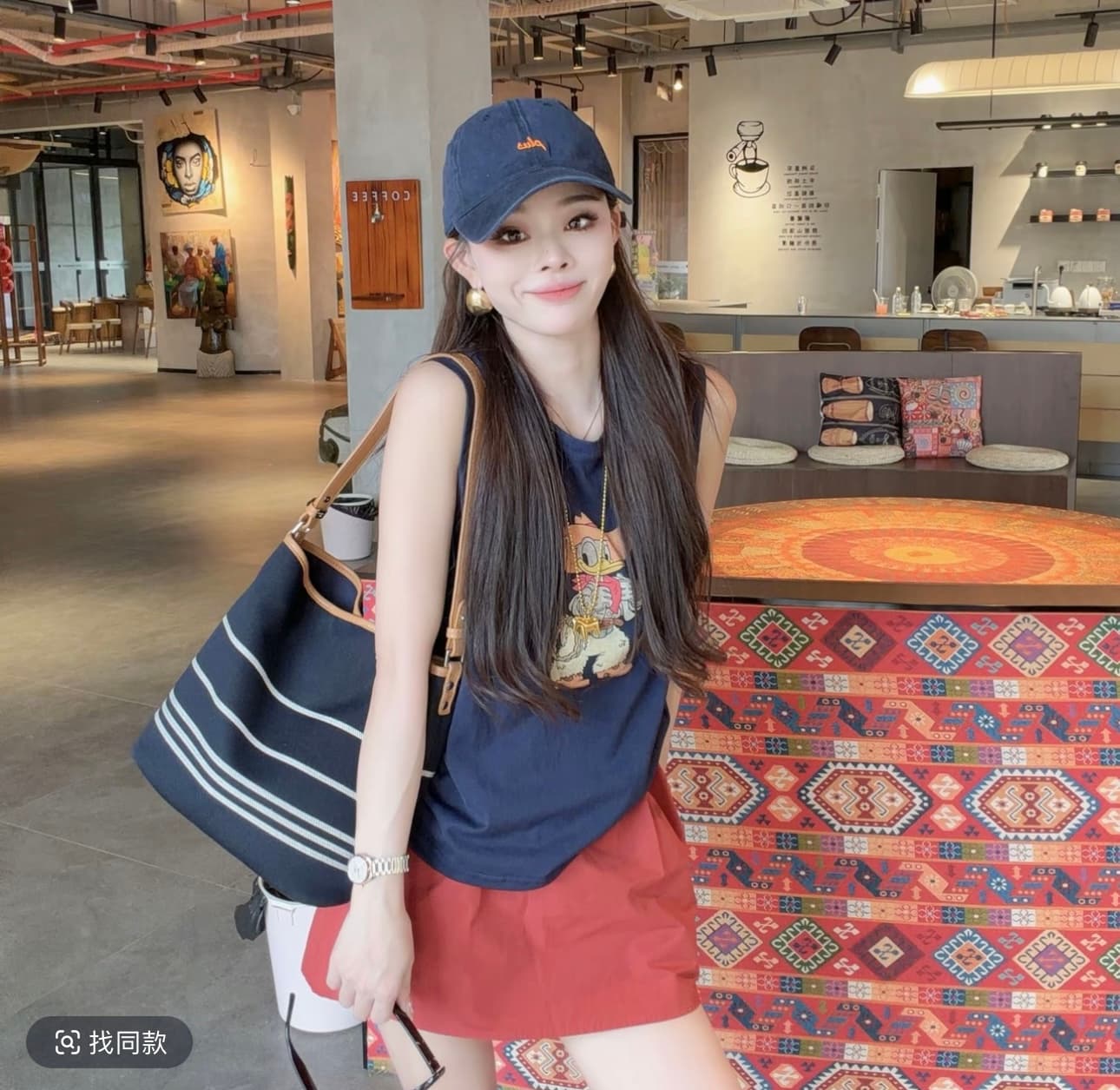한 부서 슈퍼 잘 생긴 느슨함 센스 착용 가져 가라. 에이즈 환자 여성 세트 여름 조끼 맨위 캐주얼 미니 스커트 투피스 슈트 상세 이미지 4