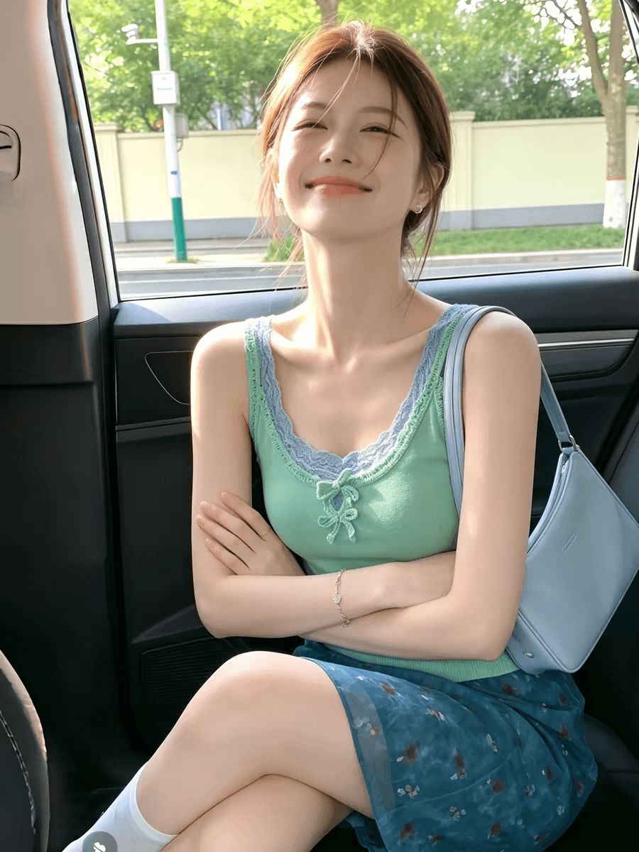 V넥 한 부서 아니요 명중 섹션 캐미솔 2026 여름 맨위
