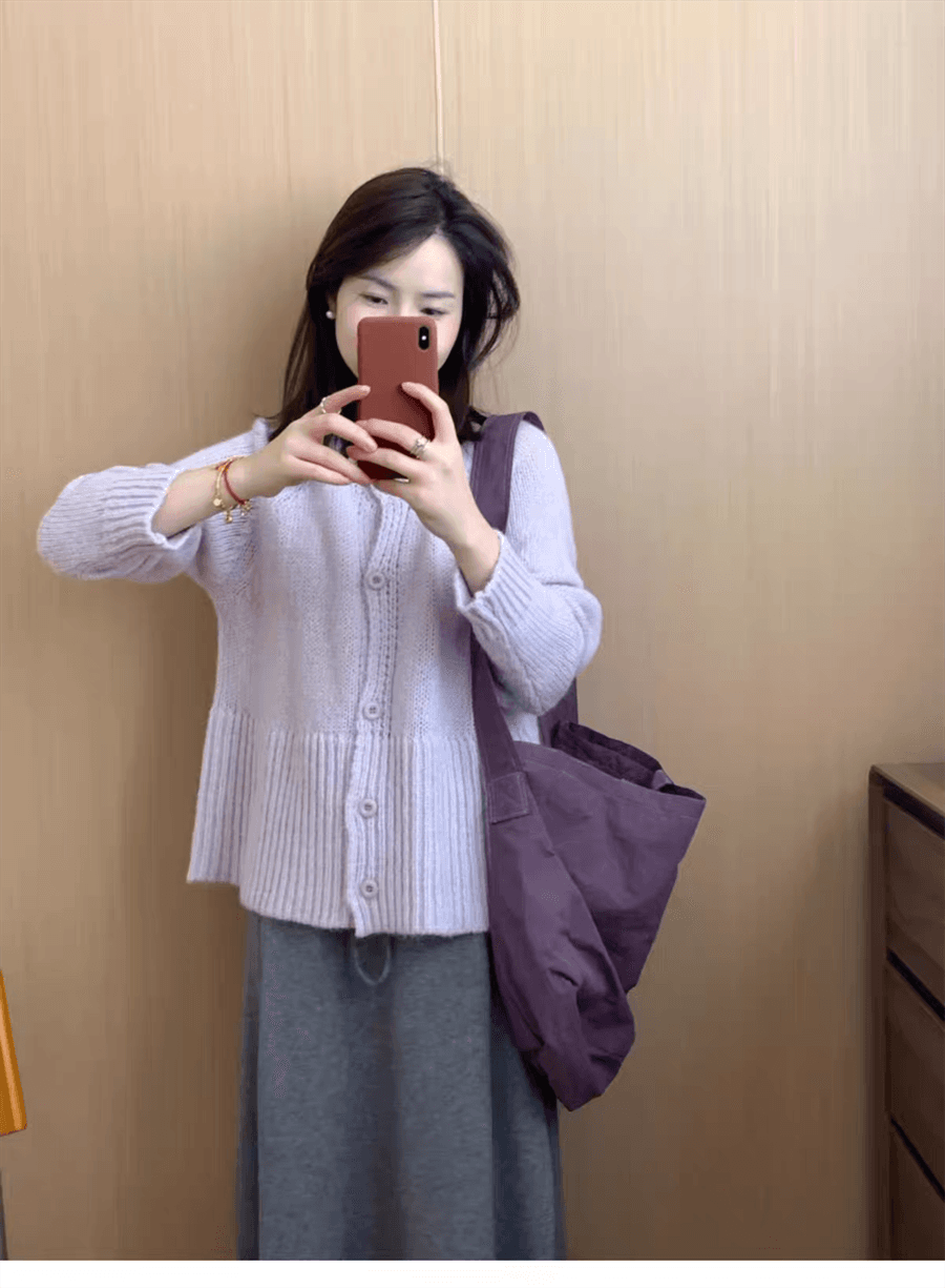 사탕 색상 연령 감소 품격 스웨터 여성 코트 봄과 가을 니트 오픈 가디건 한국 스타일 부드러운 얇은 코트