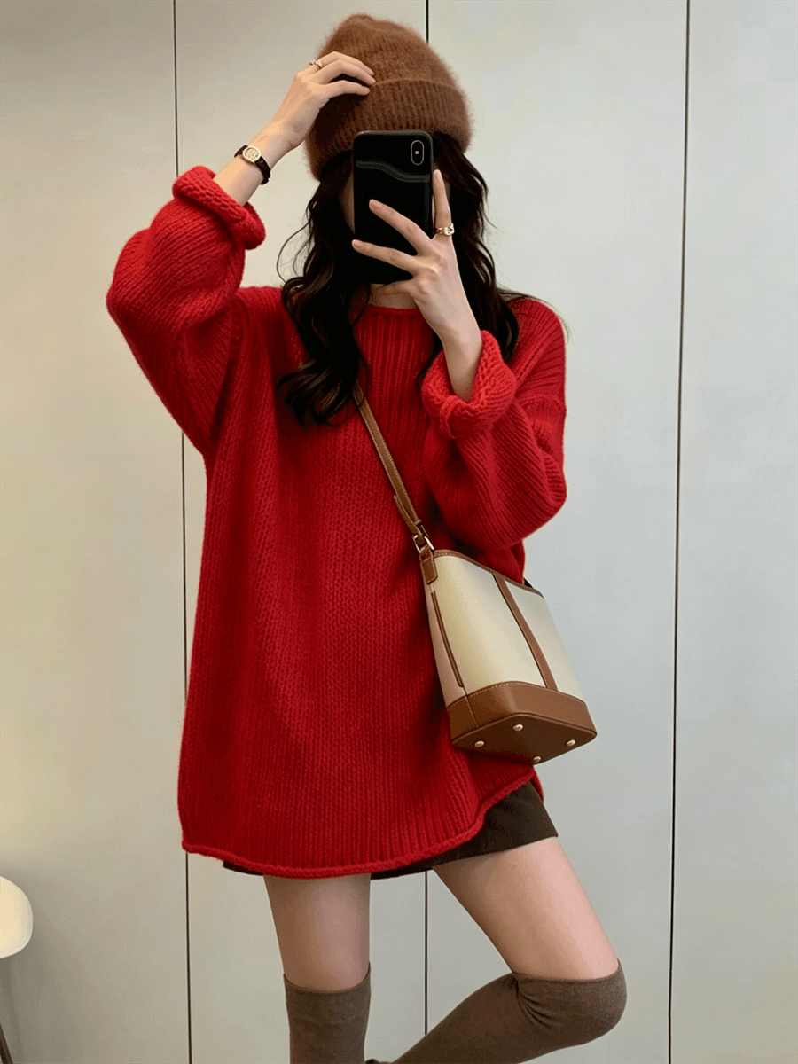 이른 가을 chic 느긋한 바람 니트 스웨터 스웨터 여자 가을 새로운 한 부서 고급 센스 루즈핏 긴팔 맨위 상세 이미지 14