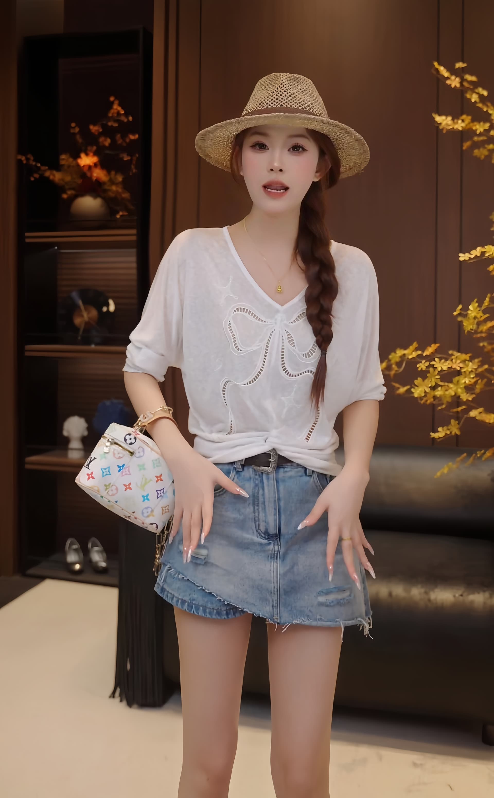 라이 경기 서울 나비 매듭 비틀림 미니멀리즘 외국 가스 얇은 스타일 긴팔
