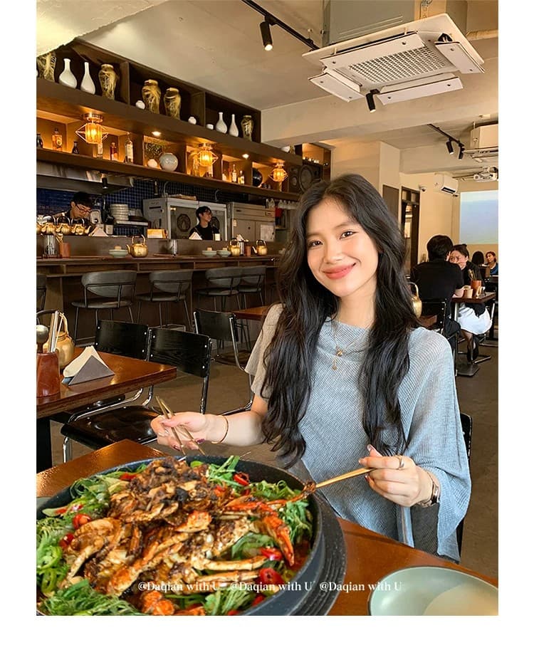 daqianwithu 필리핀 린 영화 부드럽다 프로 피부 부드러운 편안함 느긋한 숄 니트 스웨터 이미지 4