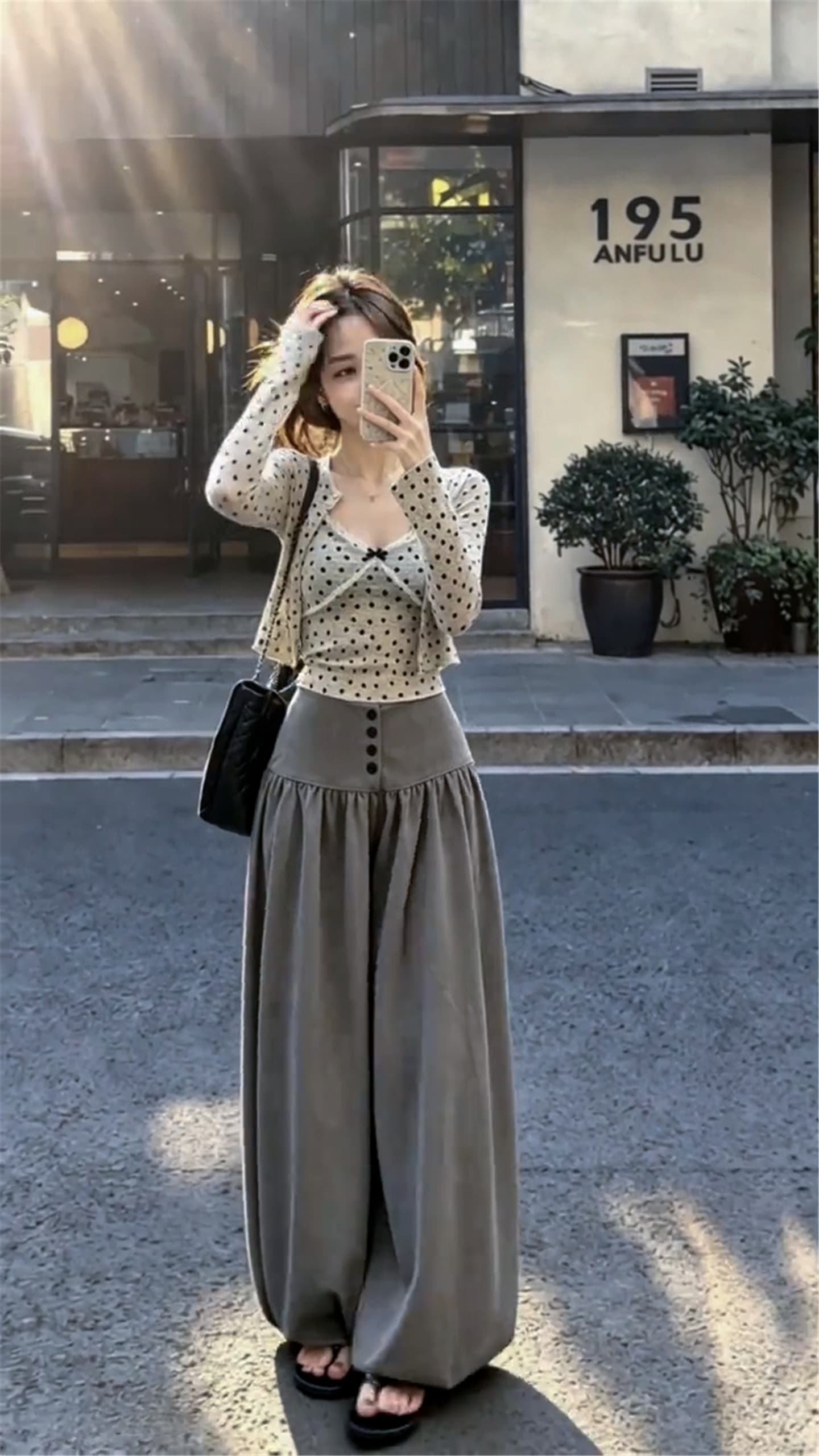 한 부서 자이언트 잘 생긴 ootd 착용 가져 가라. 전체 집합 레이스 조각 슬립 오픈 가디건 와이드 레그 팬츠 어린이 여름 세 조각 세트 상세 이미지 3