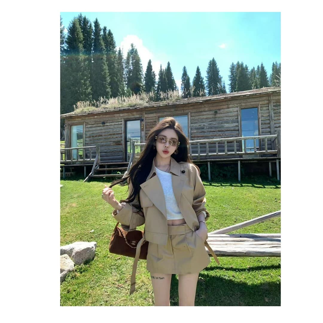 쌀 Na 홈 해시계 바젤 카키 워크웨어 섹션 재킷 카키 워크웨어 치마바지 상세 이미지 5