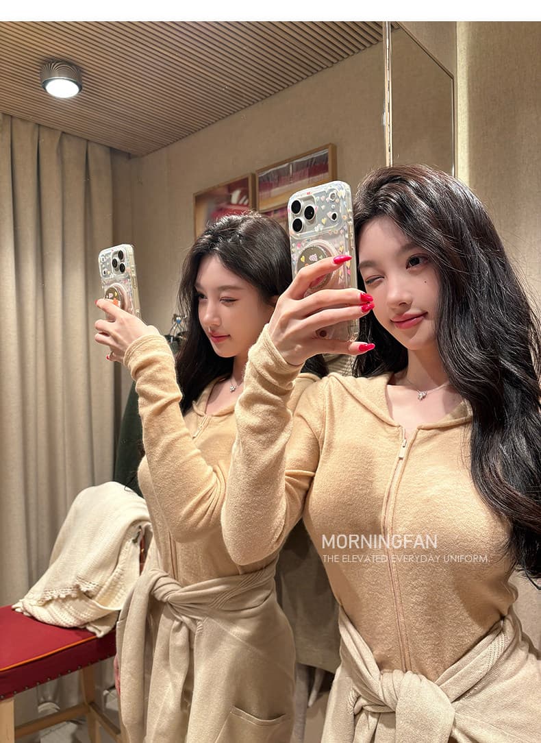 안녕하세요. 팬 팬 17 m 콘셉 니켈 질감 해군 칼라 지퍼 몸매 가꾸기 슬림해 보이는 니트 스웨터 맨위 여성 가을