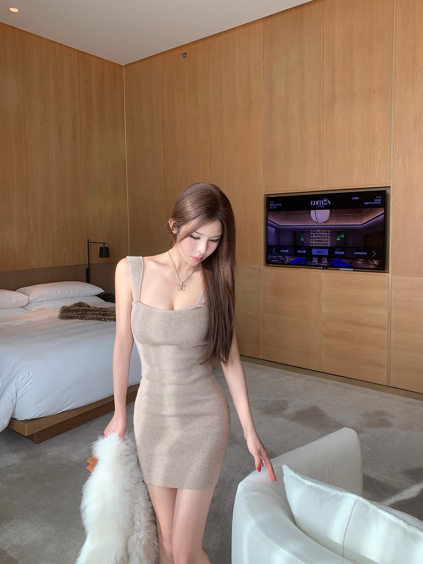 이른 가을 한국 품격 명문 여성 니트 드레스 가을 겨울 작은 키 심장 기계 나이트 클럽 던져 자매 달콤한 매운맛 바람 타이트 스커트 상세 이미지 4