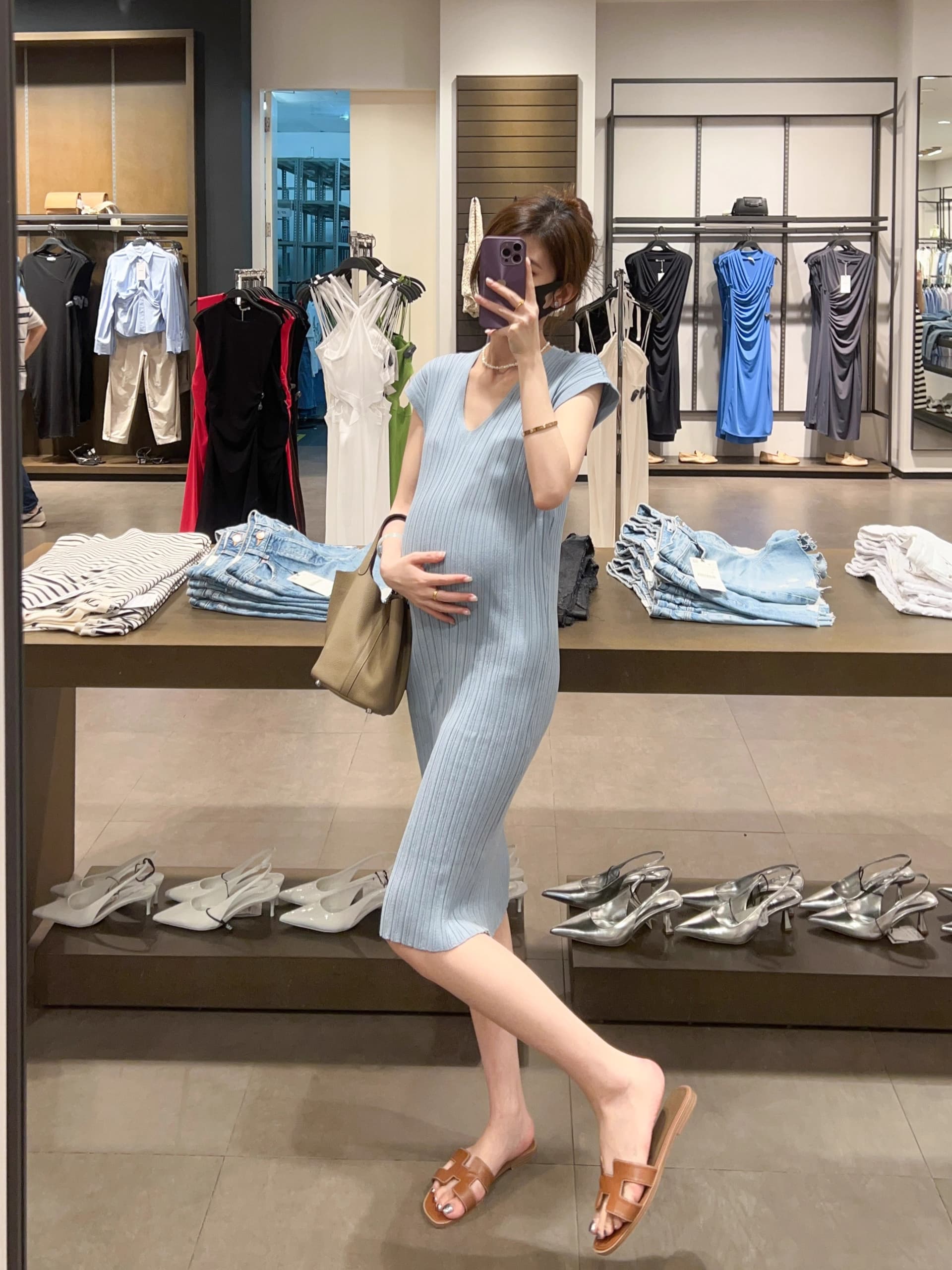 한국 arielle de pinto 출산 착용 이른 가을 홍콩 스타일 레트로 품격 드레스 몸매 가꾸기 타이트 스커트 상세 이미지 13