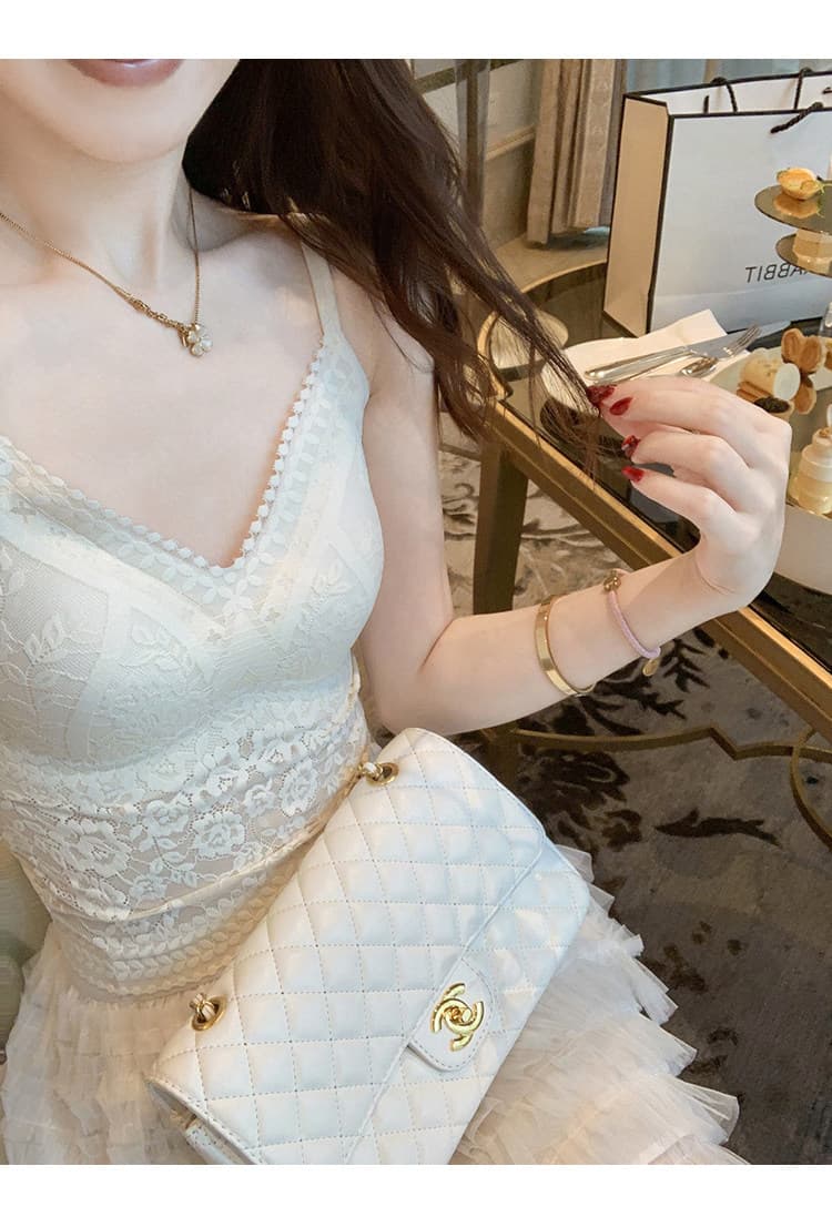 물고기 토끼 ~ 중 토끼 인사이드 가져 가라. 레이스 조끼 벨트 가슴 패드 원피스 섹시함 슬립 튜브탑 아름다움 뒤로 수 있습니다. 외부 가져 가라. 이미지 3