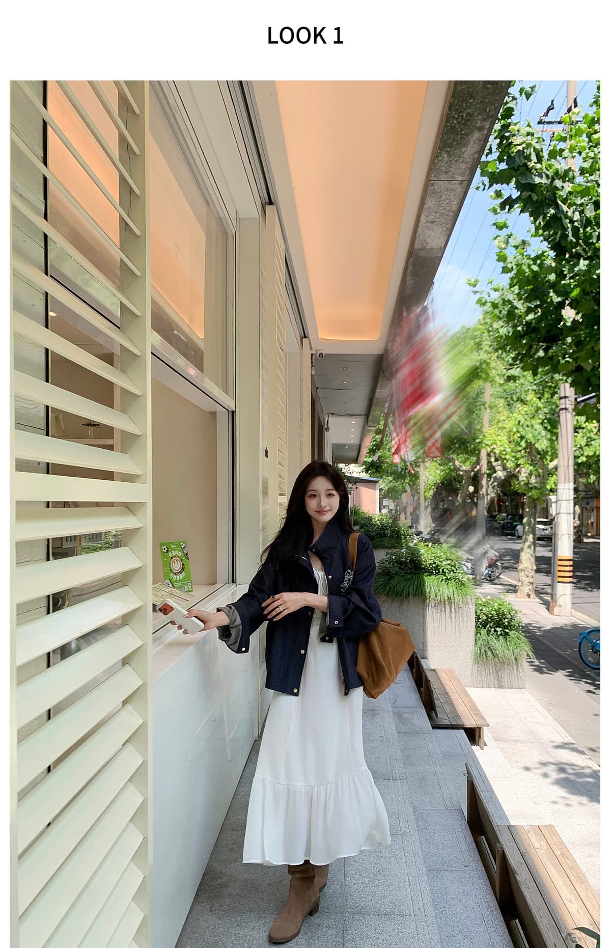 여름 시 면 사선 무늬 무거운 작업 꽃무늬 자수 원색 데님 여성 코트 이른 가을 스탠드 칼라 가을 어깨 의류 상세 이미지 3