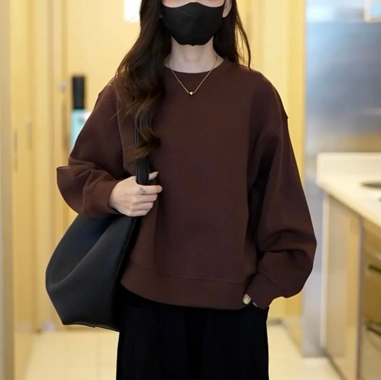 한국 스타일 루즈핏 후드 짧은 외투 캐주얼 후드티 플러스 캐주얼 에디션 9부 바지 다용도 세트 상세 이미지 5