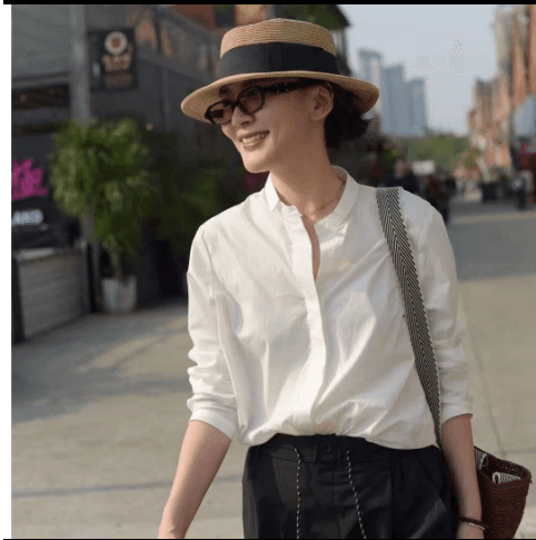 프랑스식 작은 폴로 칼라 싱글 줄 버튼 긴팔 여성 셔츠 2026 새로운 가을 Chic 경력 출퇴근 고급 센스 맨위 상세 이미지 10