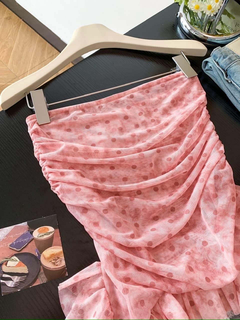 실사 프랑스식 불규칙 리본 도트 무늬 튜브탑 여성 여름 새로운 핫걸 몸매 가꾸기 프릴 외출용 맨위 상세 이미지 7