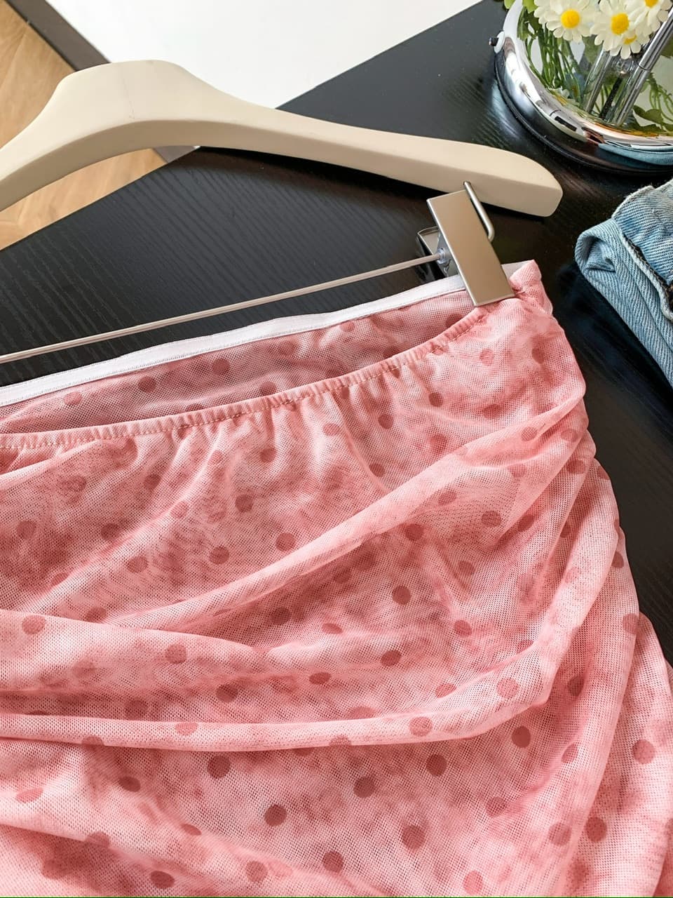 실사 프랑스식 불규칙 리본 도트 무늬 튜브탑 여성 여름 새로운 핫걸 몸매 가꾸기 프릴 외출용 맨위 상세 이미지 10
