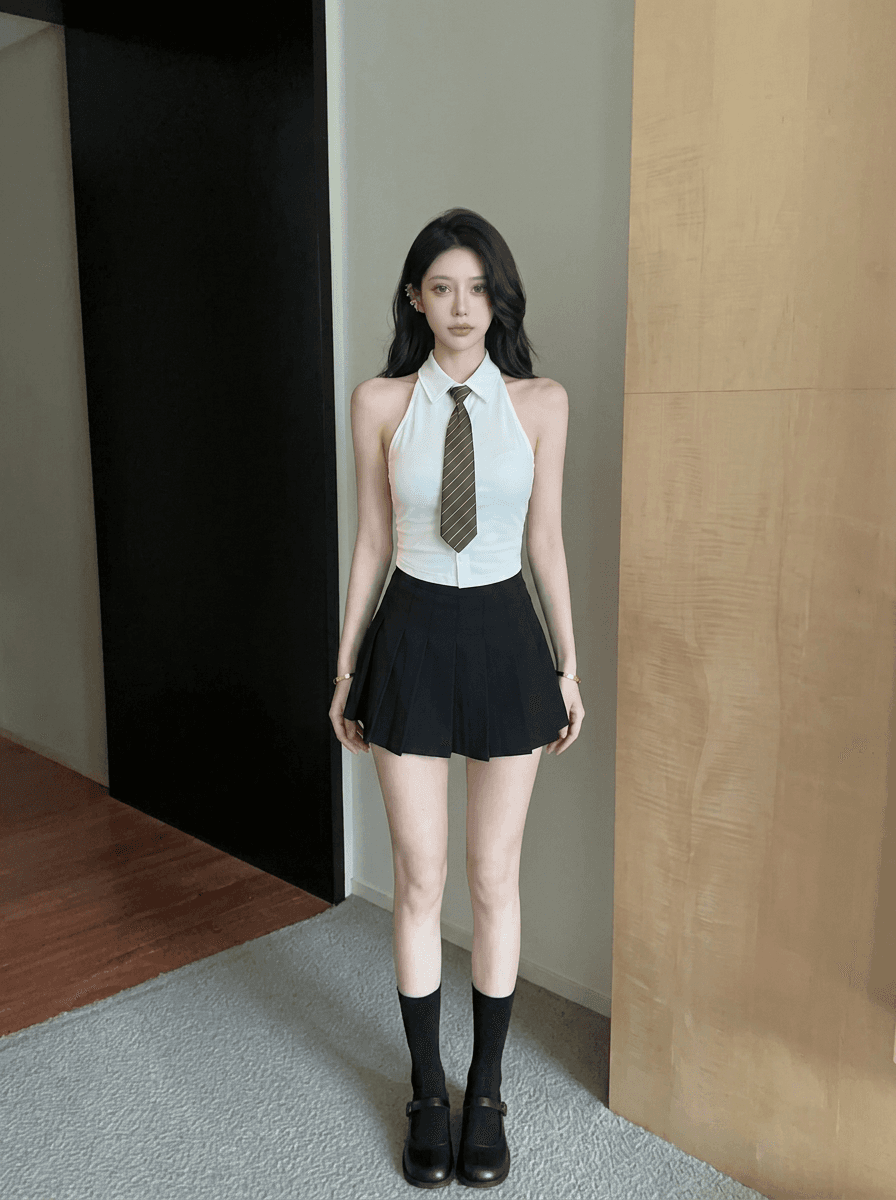 실사 순수한 욕망 바람 스트라이프 넥타이 민소매 조끼 여성 인사이드 가져 가라. 외출용 벨트 가슴 패드 몸매 가꾸기 슬림해 보이는 만나는 맨위 상세 이미지 5
