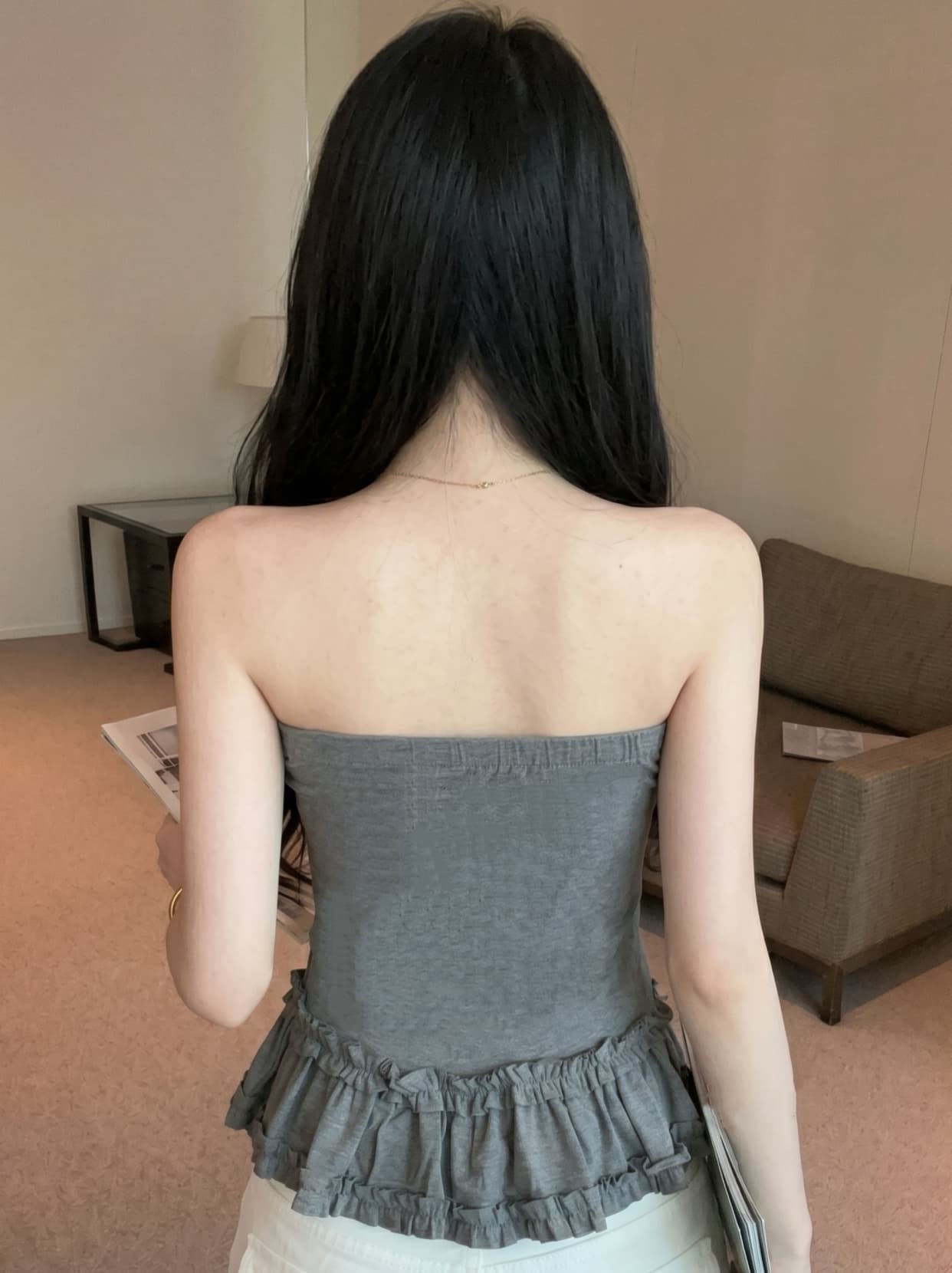 실사 한 부서 고양이 프린트 튜브탑 조끼 여성 여름 새로운 달콤함 연령 감소 몸매 가꾸기 슬림해 보이는 쇼트 스타일 맨위 상세 이미지 11