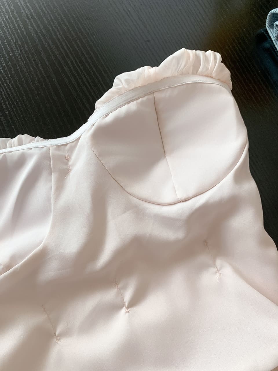 실사 순수한 욕망 핫걸 보트넥 튜브탑 조끼 여성 여름 불규칙 밑단 주름 몸매 가꾸기 허리 수축 짧은 맨위 상세 이미지 17
