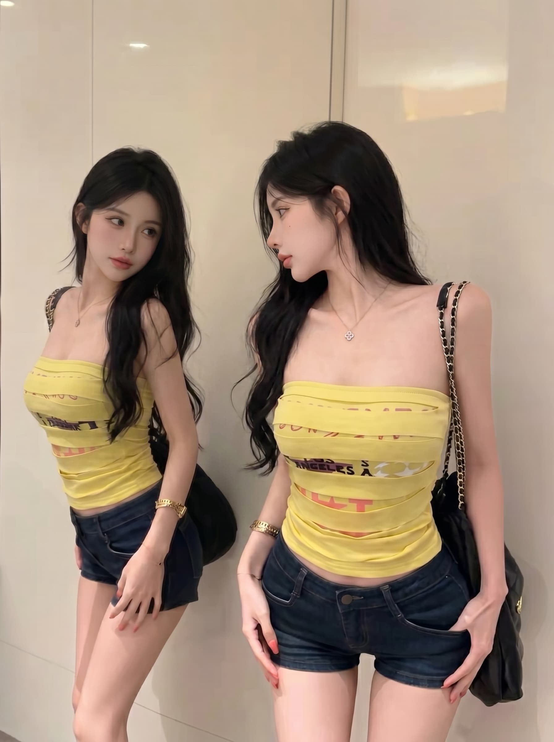 실사 핫걸 알파벳 프린트 찢어진 부분 나만의 것을 가져와 라. 가슴 패드 민소매 튜브탑 레트로 백리스 쇼트 스타일 맨위 조끼 여성 상세 이미지 12