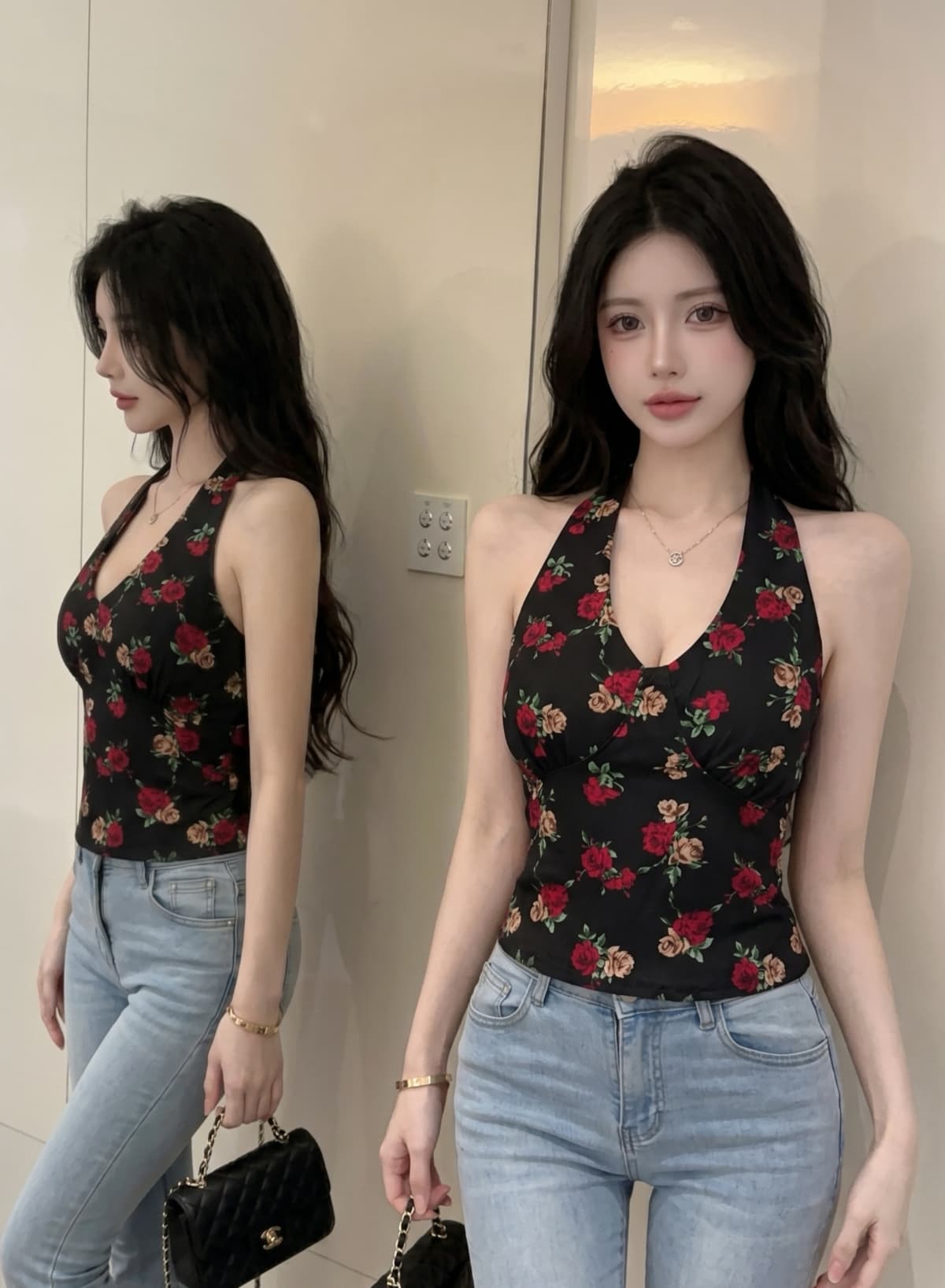 실사 레트로 행침 목 슬립 작은 조끼 여성 여름 외출용 아름다움 뒤로 쇼트 스타일 백리스 맨위 고급 센스 언더 코트 상세 이미지 11