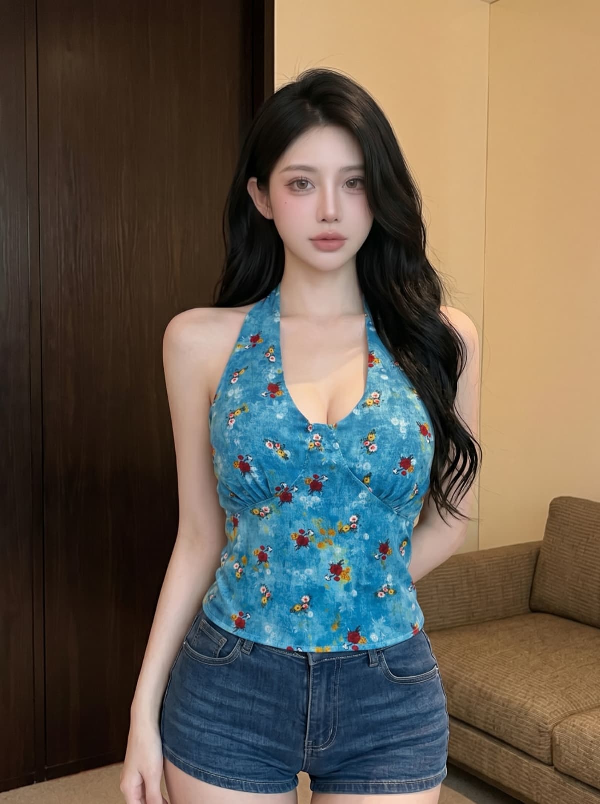 실사 레트로 행침 목 슬립 작은 조끼 여성 여름 외출용 아름다움 뒤로 쇼트 스타일 백리스 맨위 고급 센스 언더 코트 상세 이미지 21
