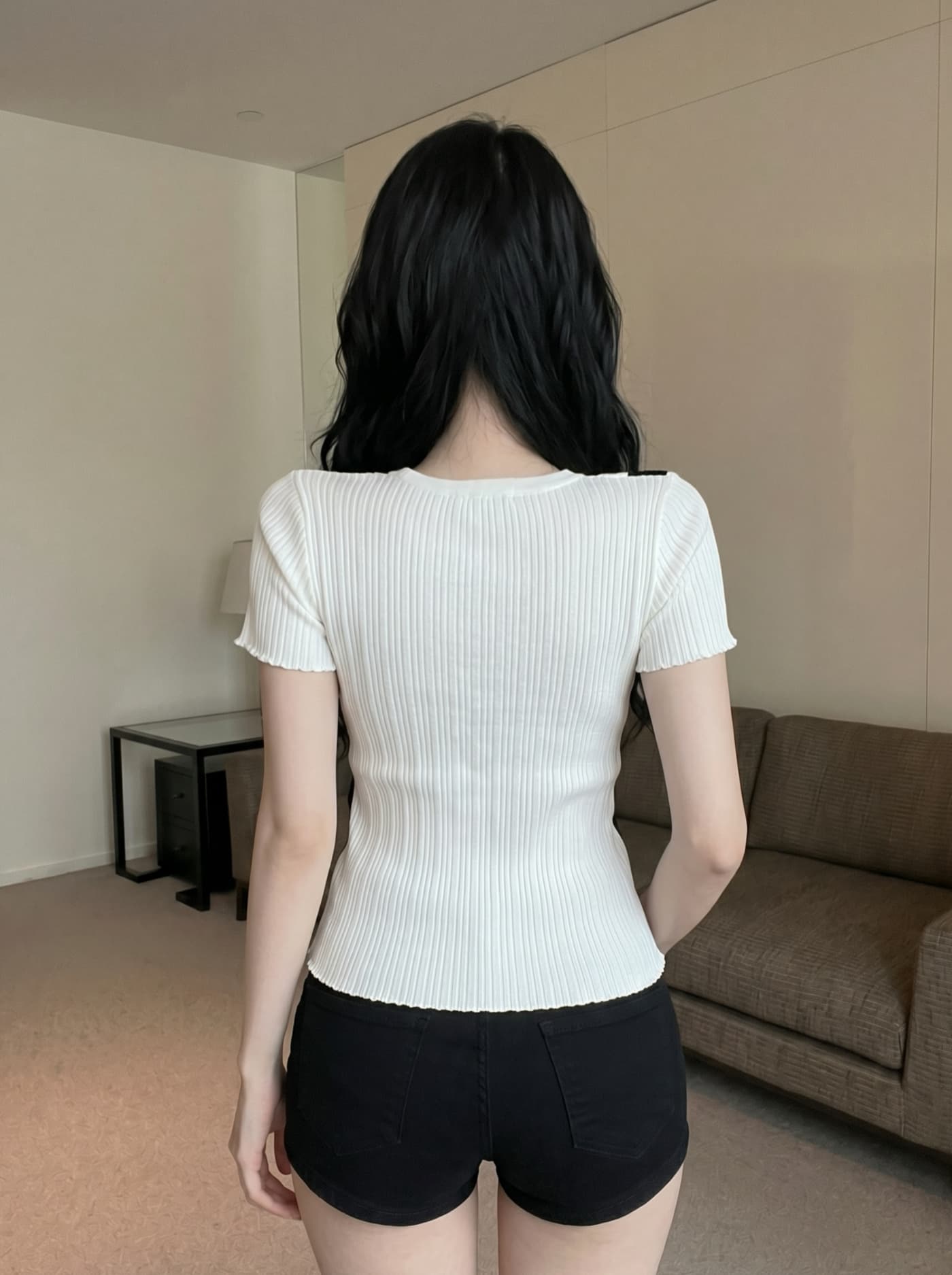 실사 달콤한 스타일 스택 착용 페이크 레이어드 반팔 티셔츠 여성 여름 얇은 스타일 몸매 가꾸기 슬림해 보이는 패션 다용도 니트 맨위 상세 이미지 21