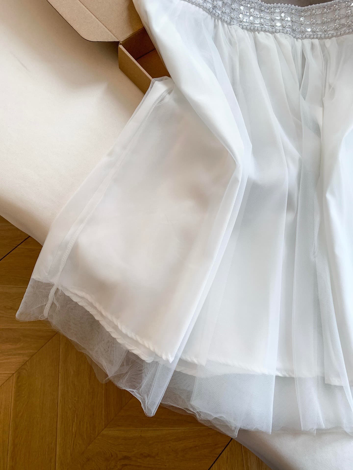 실사 발레 바람 오프숄더 망사 여성 드레스 여름 데이트 착용 가져 가라. 치마 품격 치마 표지 고기 슬림해 보이는 미니 스커트 상세 이미지 7