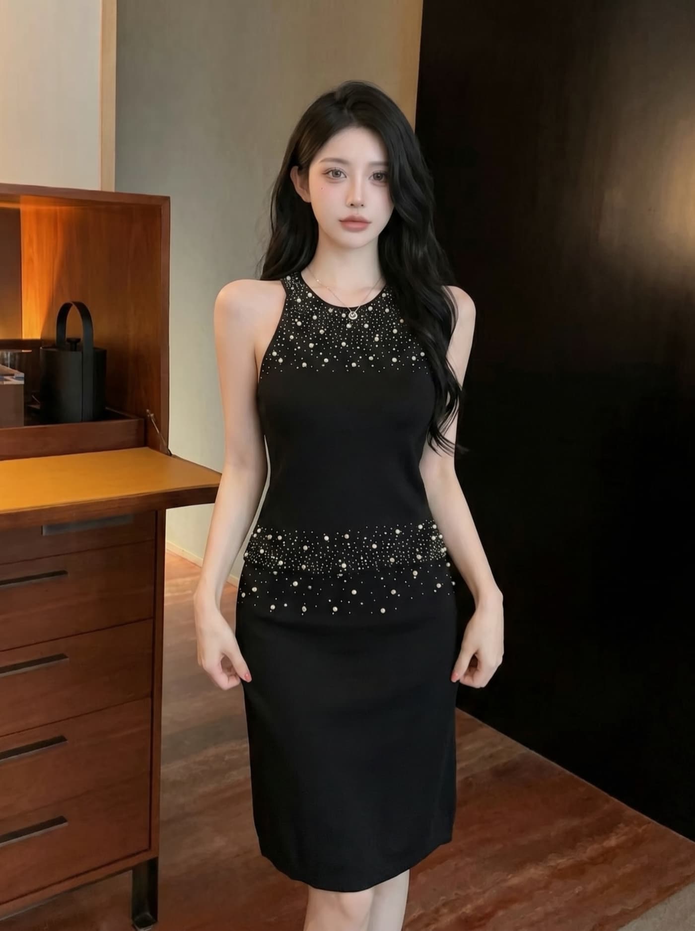실사 로얄 자매 빛 요리 한 아름다운 작은 치마 몸매 가꾸기 타이트 스커트 생일 예복 세트 부유 한 가족 천 골드 miu 부서 착용 가져 가라. 상세 이미지 12