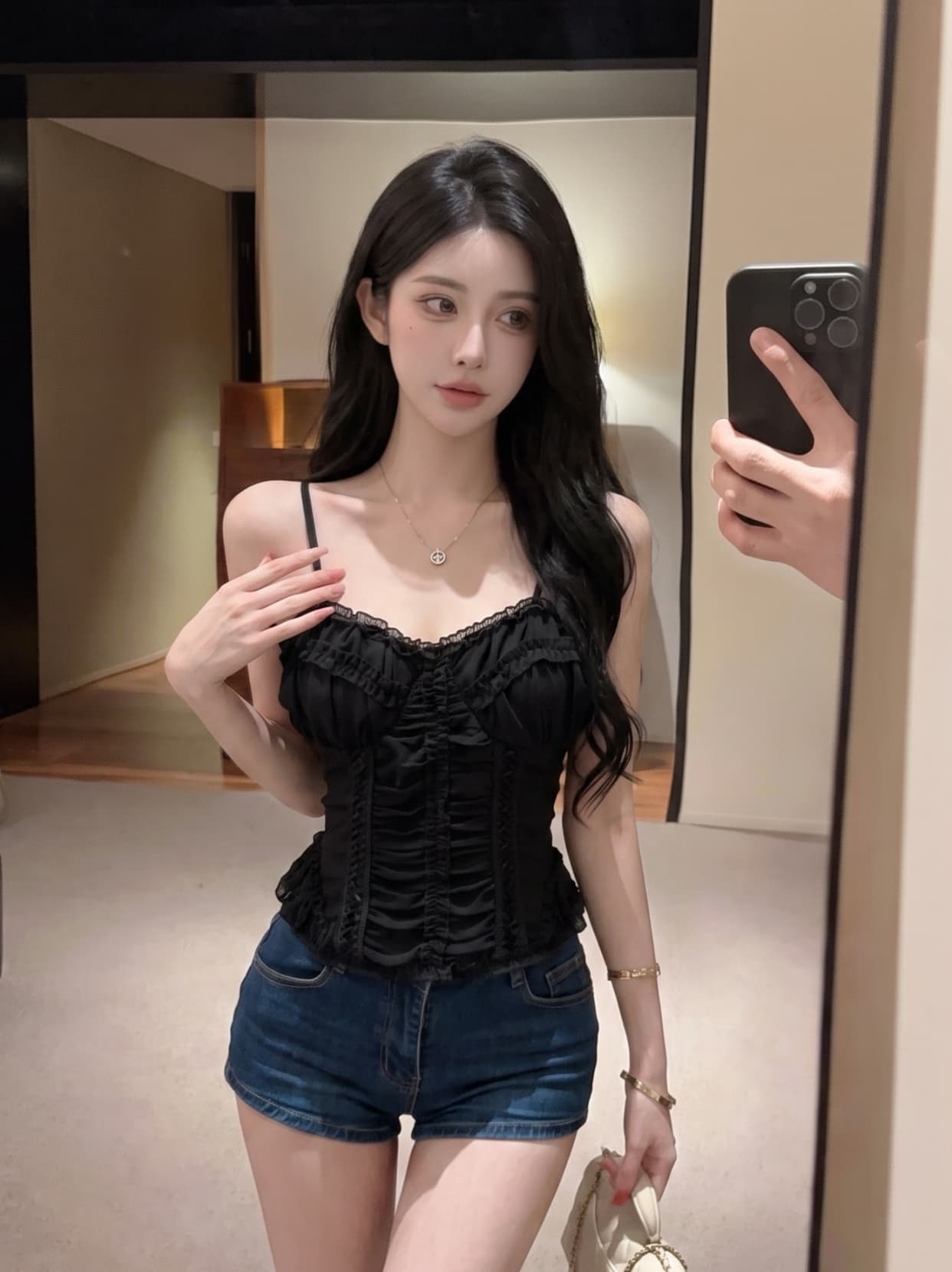실사 프랑스식 꽃무늬 캐미솔 여름 허리 수축 슬림해 보이는 순수한 욕망 바람 섹시함 민소매 튜브탑 맨위 외출용 이미지 4