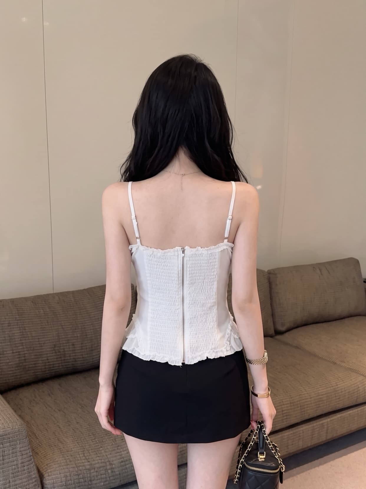 실사 프랑스식 꽃무늬 캐미솔 여름 허리 수축 슬림해 보이는 순수한 욕망 바람 섹시함 민소매 튜브탑 맨위 외출용 상세 이미지 5