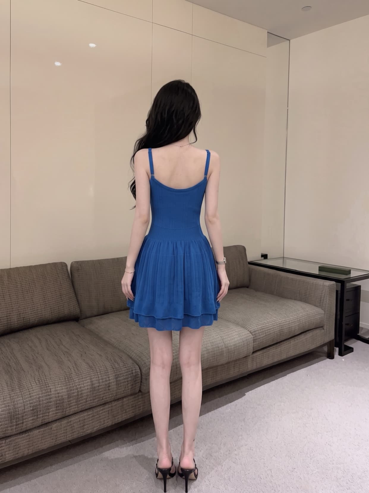 실사 프랑스식 니트 슬립 여성 드레스 여름 2026 새로운 순수한 욕망 몸매 가꾸기 자이언트 잘 생긴 품격 짧은 치마 상세 이미지 12