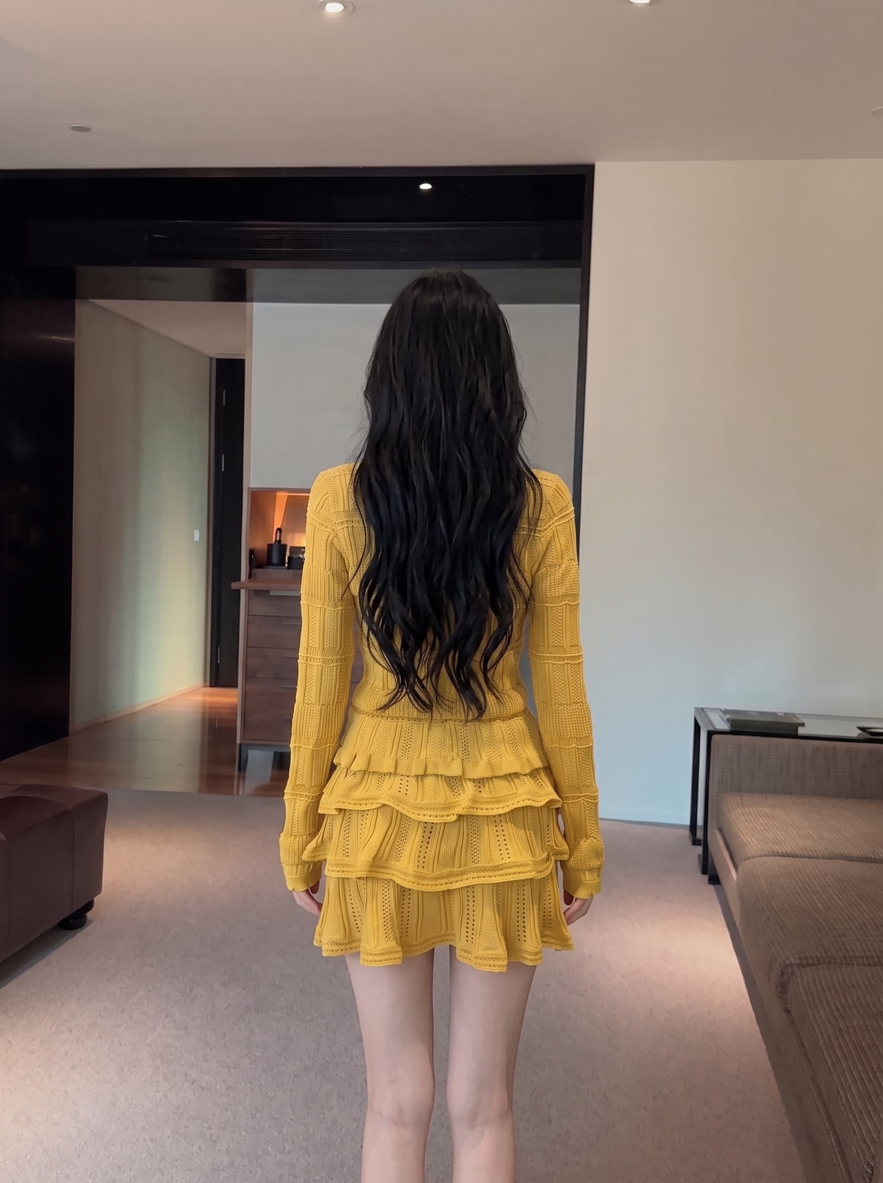 실사 느긋한 바람 투피스 세트 조기 가을 새로운 한국 스타일 출퇴근 오픈 가디건 달콤한 핫걸 케이크 미니 스커트 세트 상세 이미지 19