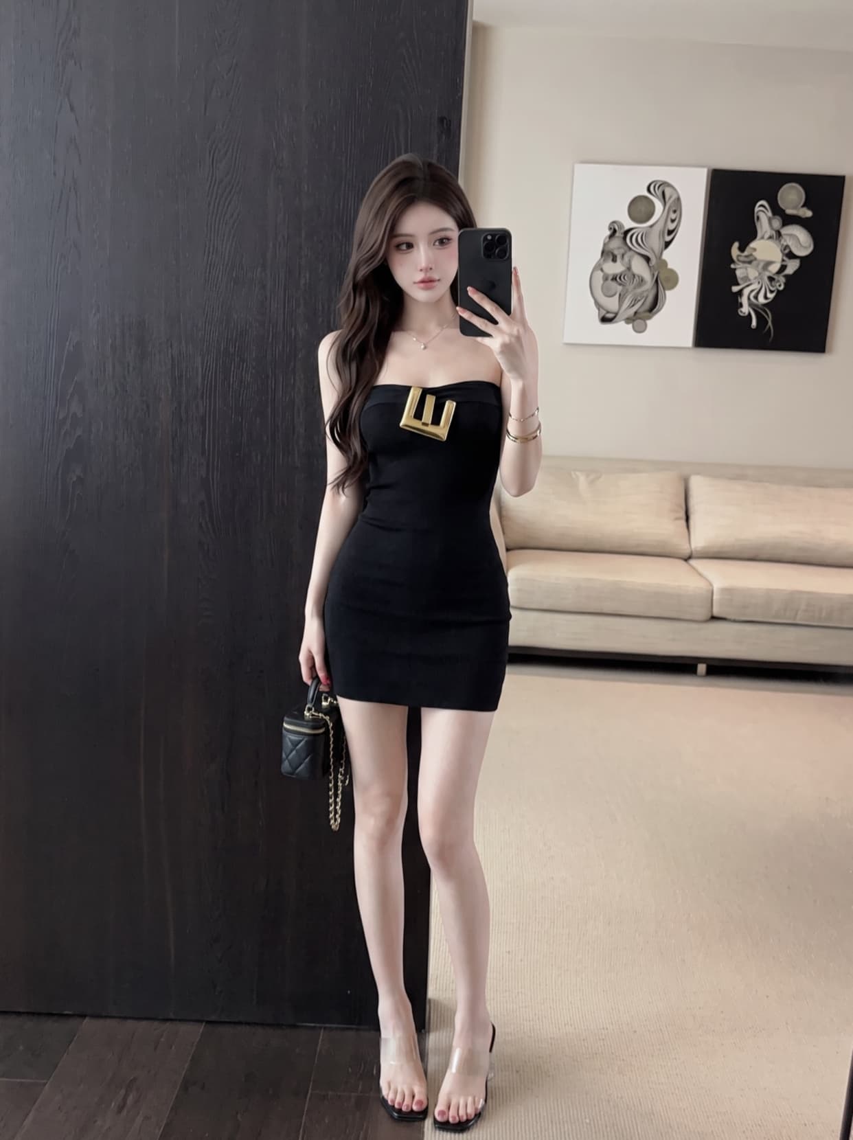 실사 로얄 자매 바람 섹시함 오프숄더 튜브탑 허리 수축 슬림해 보이는 품격 여성 드레스 여름 포장 가슴 타이트 스커트 미니 스커트 상세 이미지 5