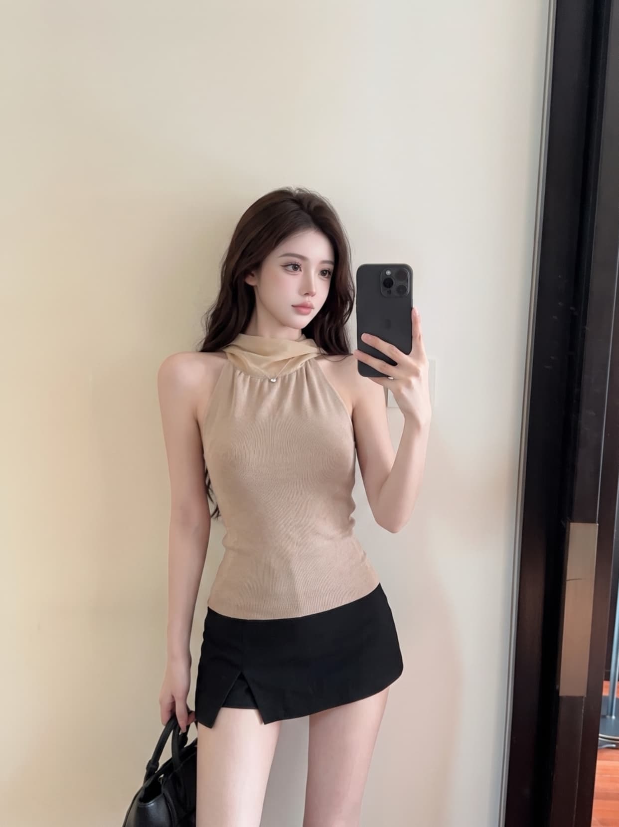 실사 프랑스식 니트 행침 목 캐미솔 인사이드 가져 가라. 만나는 여름 외출용 몸매 가꾸기 스트랩 민소매 맨위 상세 이미지 18