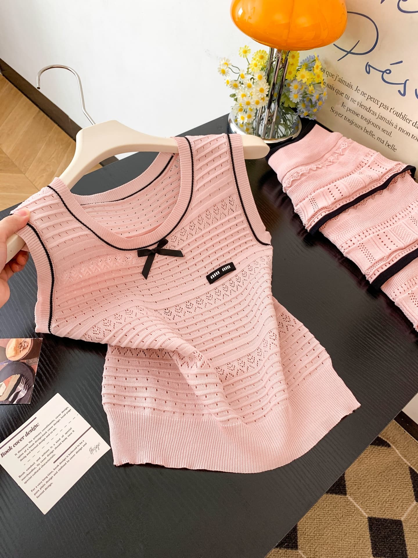 실사 디자인 센스 달콤함 연령 감소 라운드 넥 나비 매듭 홀로우 아웃 조끼 다중 레이어 케이크 드레스 여성 여름 새로운 이미지 4